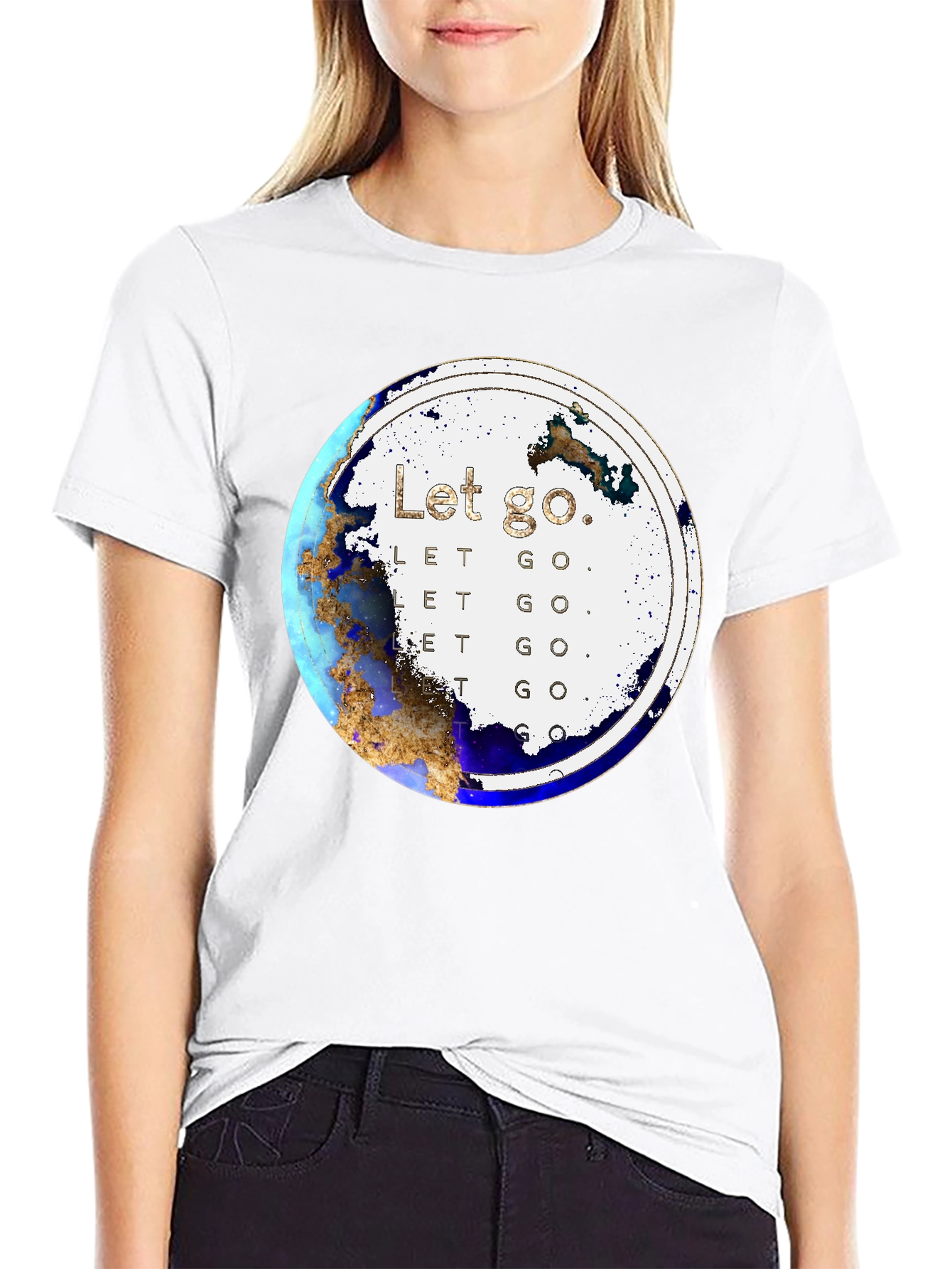 Let Go Graphic Print Crew Neck T-Shirt