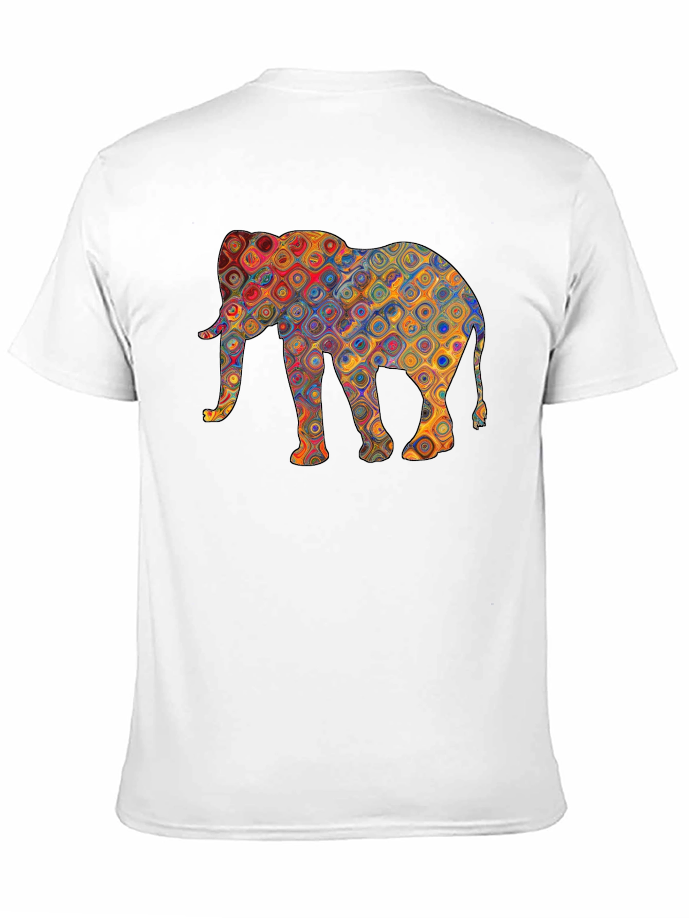 Elephant Pattern Black T-Shirt
