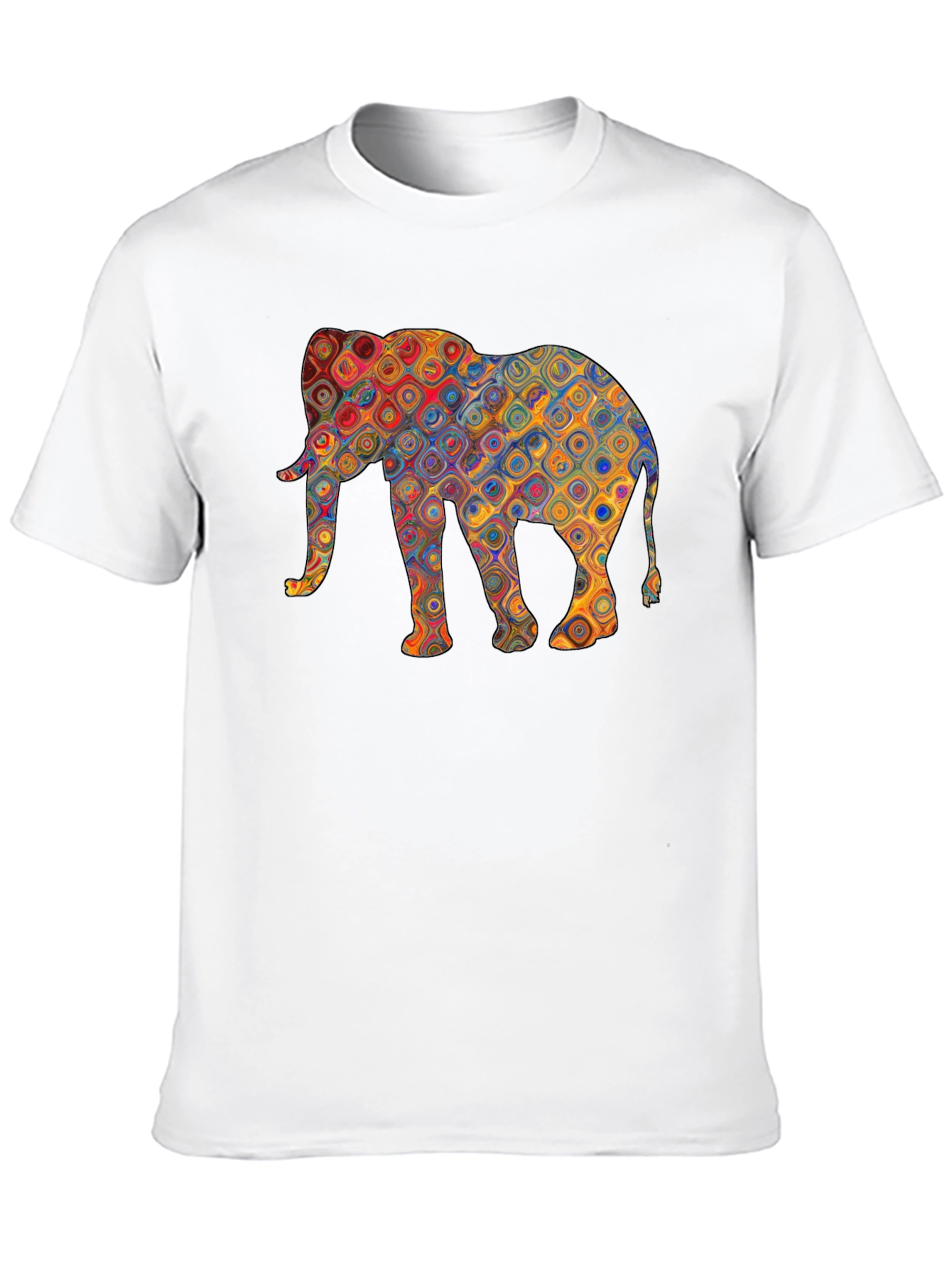 Elephant Pattern Black T-Shirt