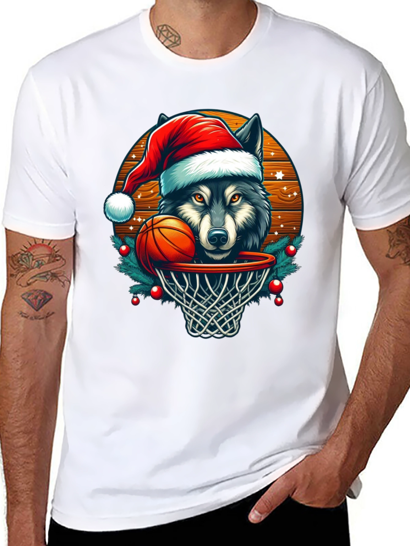 Wolf Dunk Christmas T-Shirt