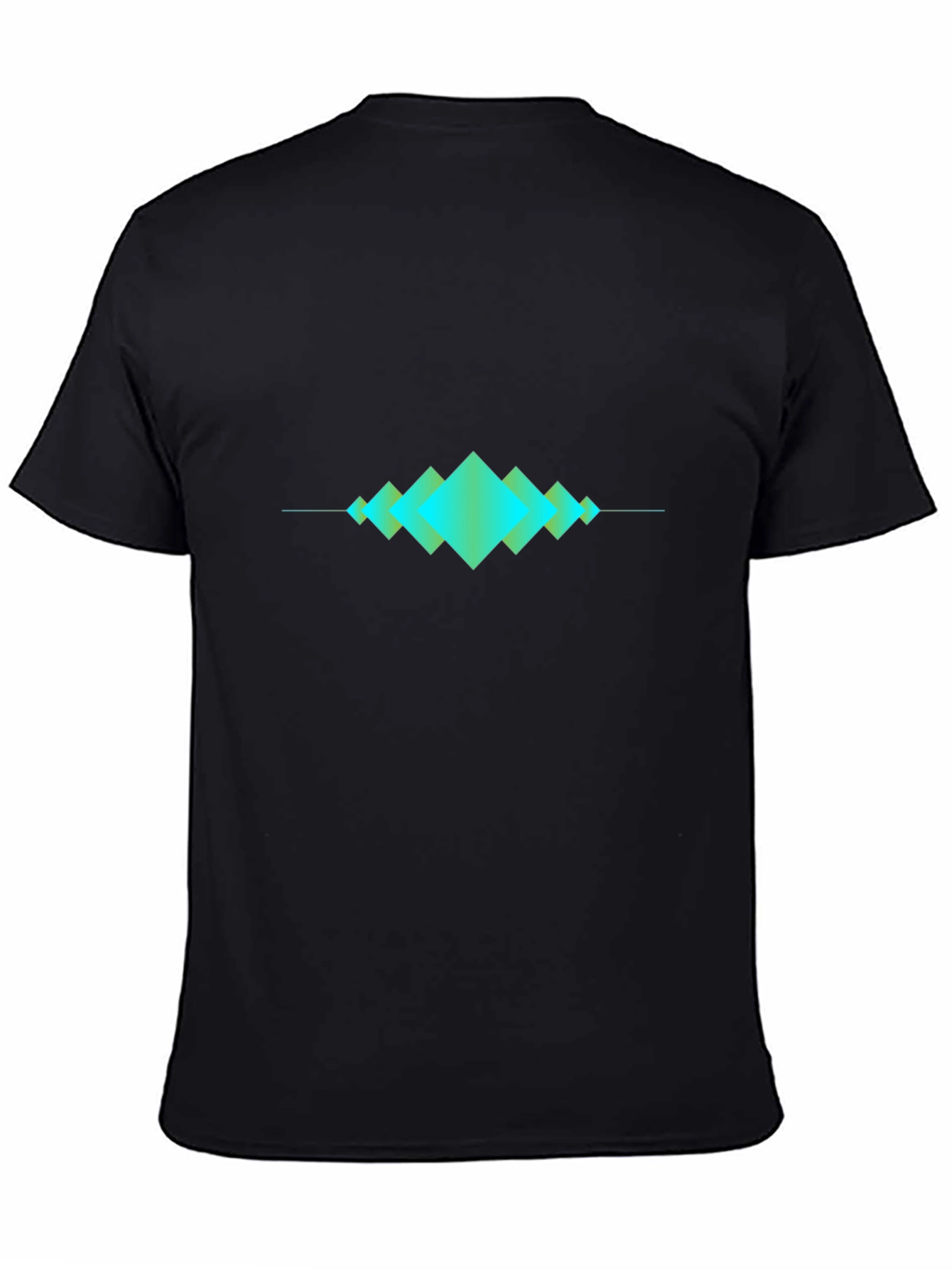 Geometric Wave Design Black T-Shirt