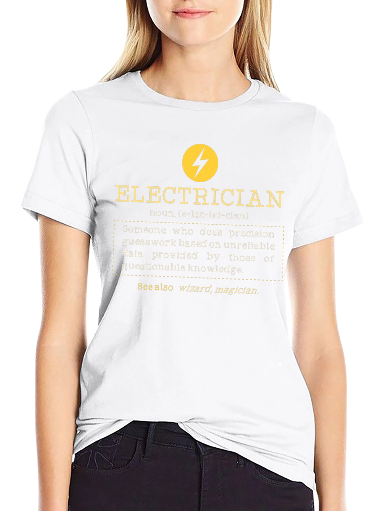 Electrician Definition Graphic Tee - Black
