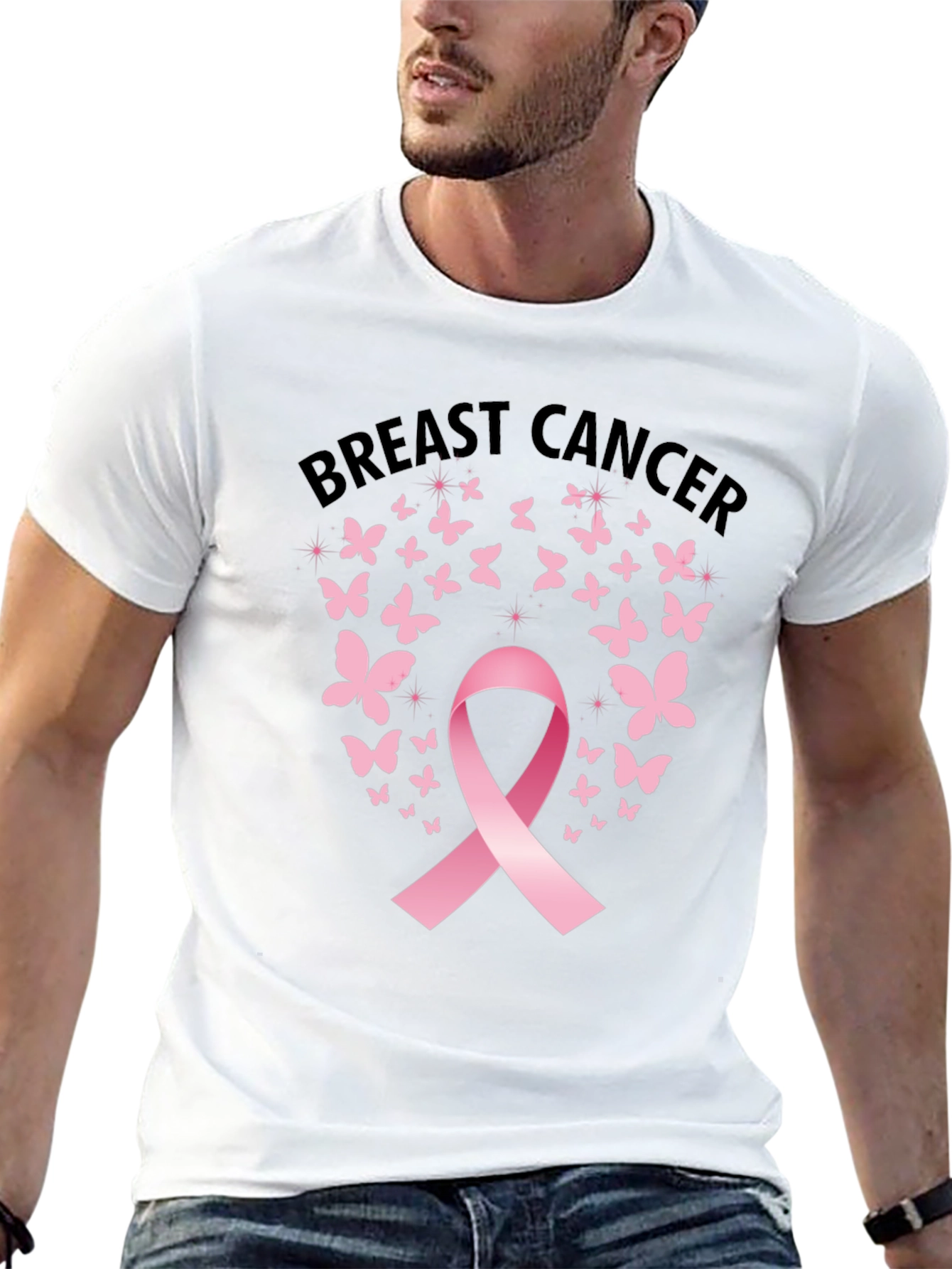 Breast Cancer Awareness Butterfly Ribbon T-Shirt