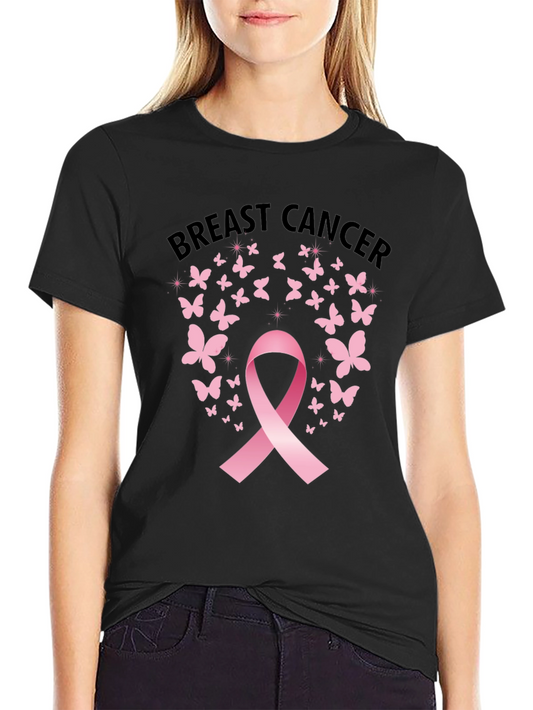 Breast Cancer Awareness Butterfly Ribbon T-Shirt