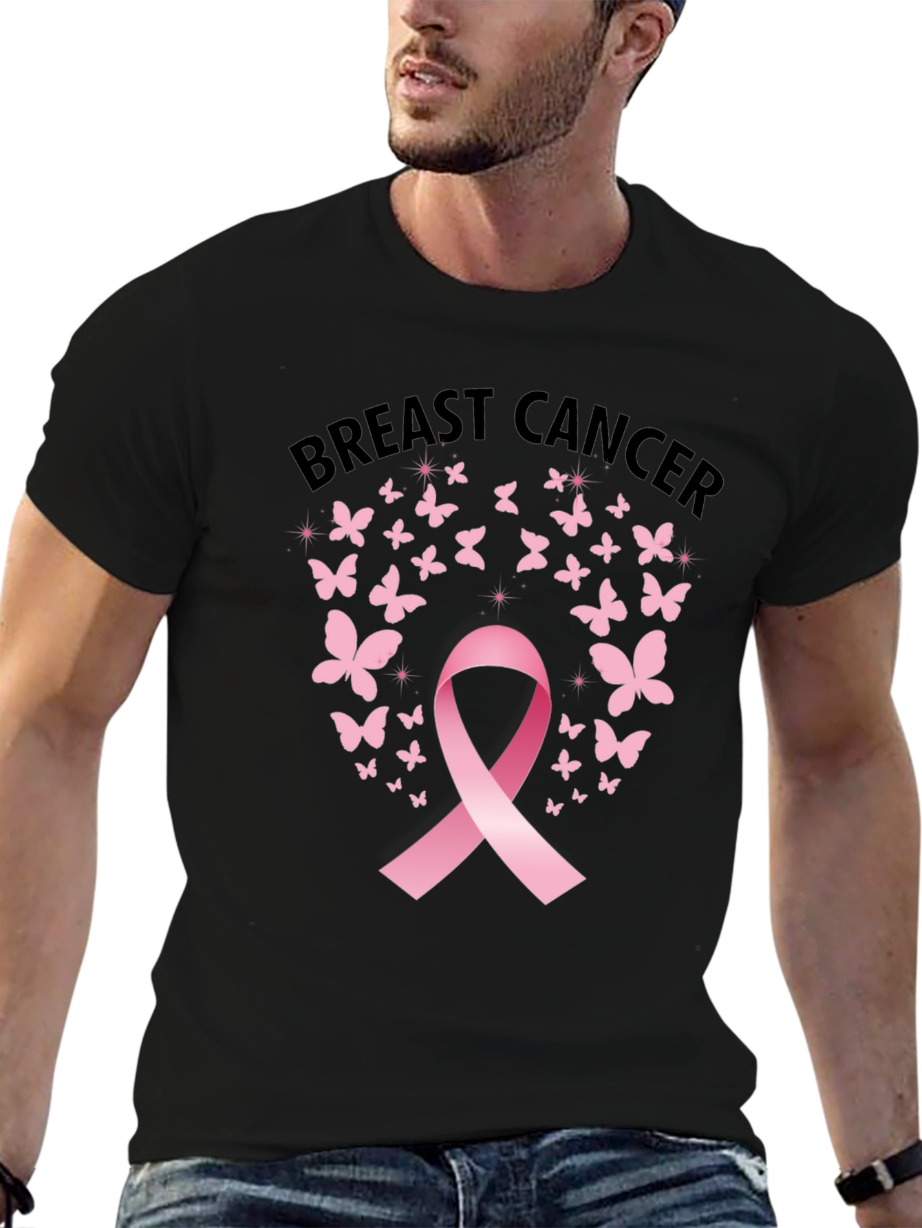 Breast Cancer Awareness Butterfly Ribbon T-Shirt