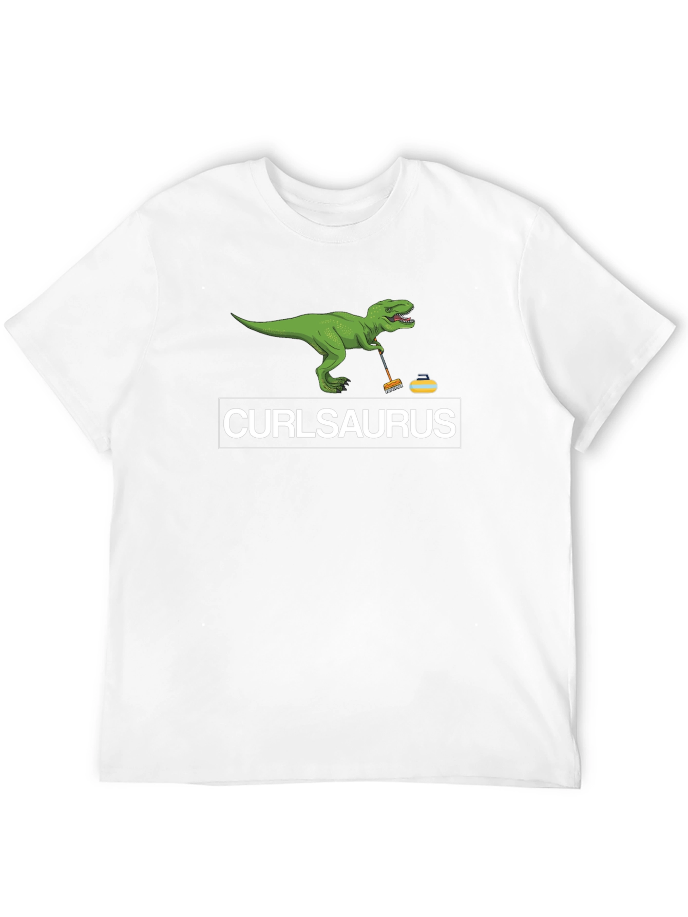 CurlSaurus T-Shirt - Funny Curling Dinosaur Tee