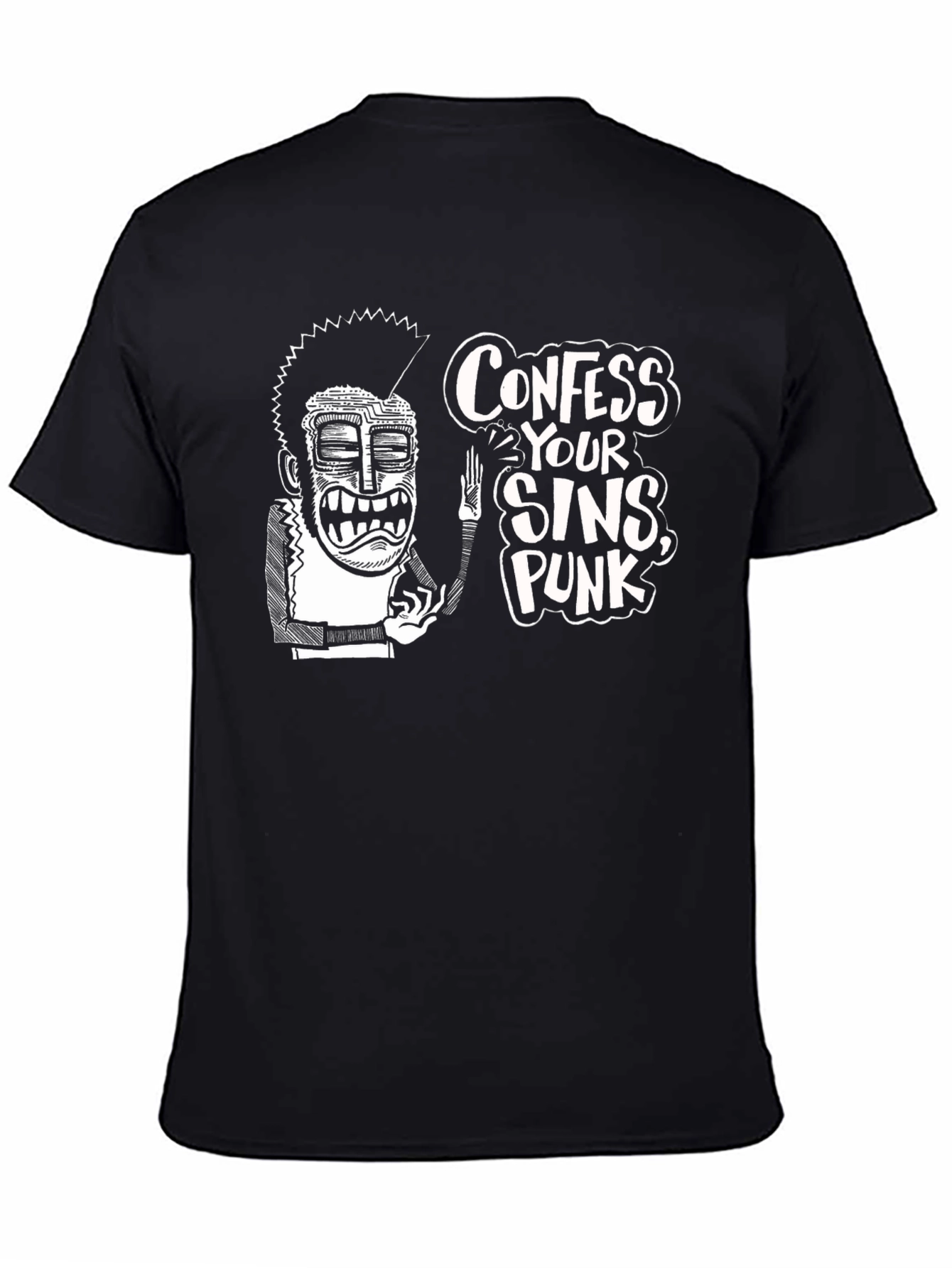 Confess Your Sins Punk Graphic T-Shirt