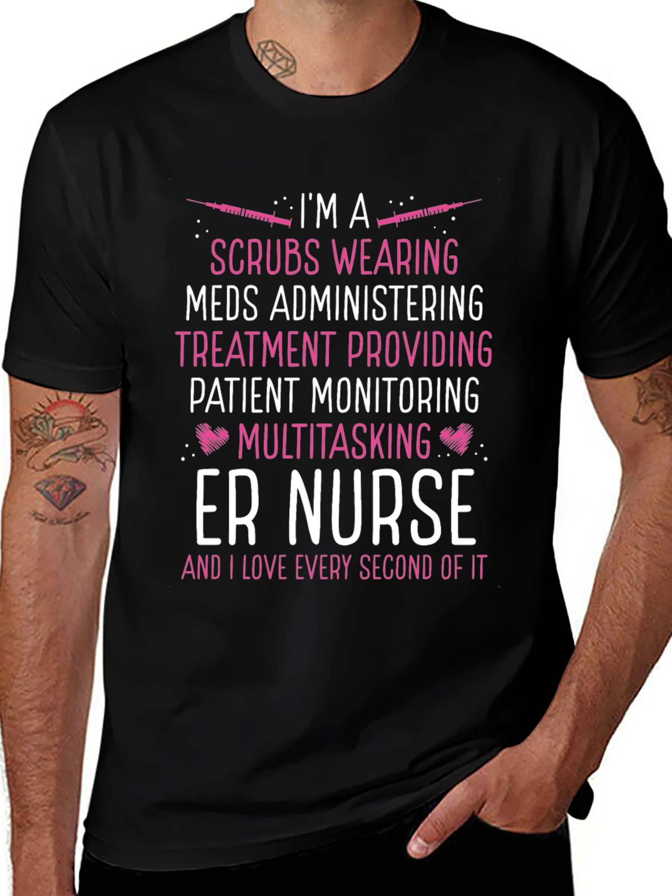 ER Nurse T-Shirt - Scrubs Wearing Meds Administering
