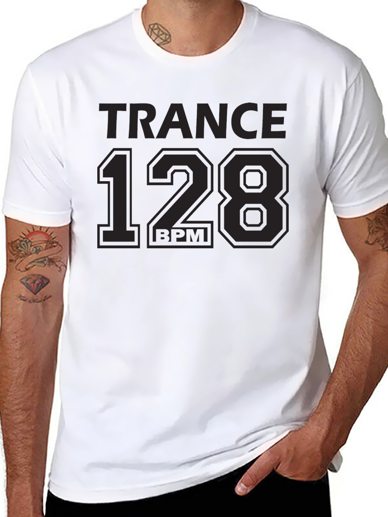 Trance 128 BPM Graphic T-Shirt - Music Lover Tee