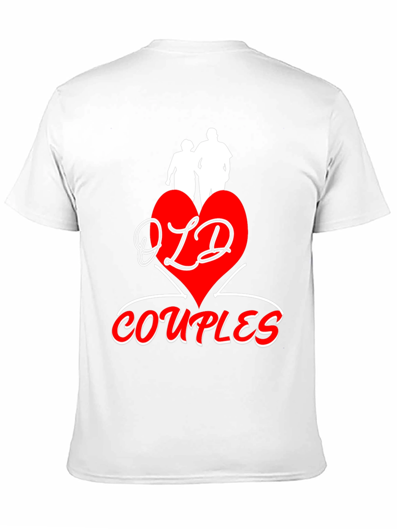 Old Couples T-Shirt: Red Heart Design