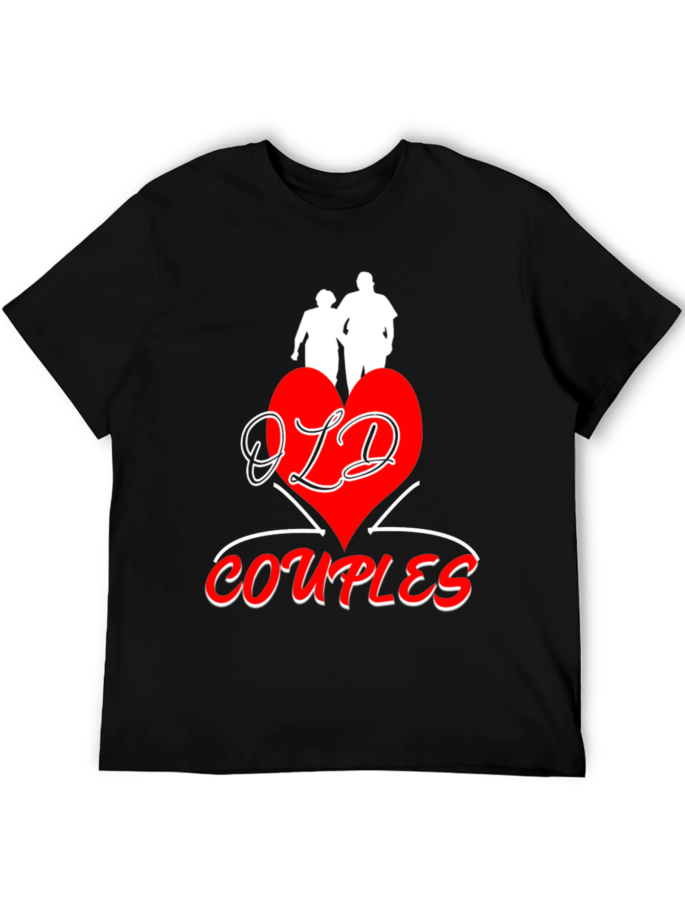 Old Couples T-Shirt: Red Heart Design