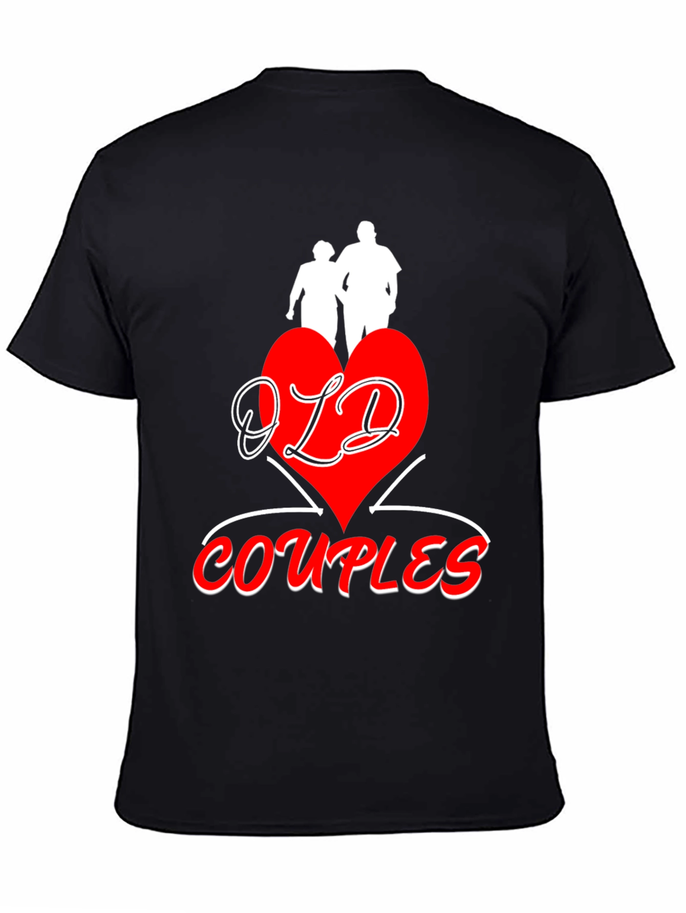 Old Couples T-Shirt: Red Heart Design