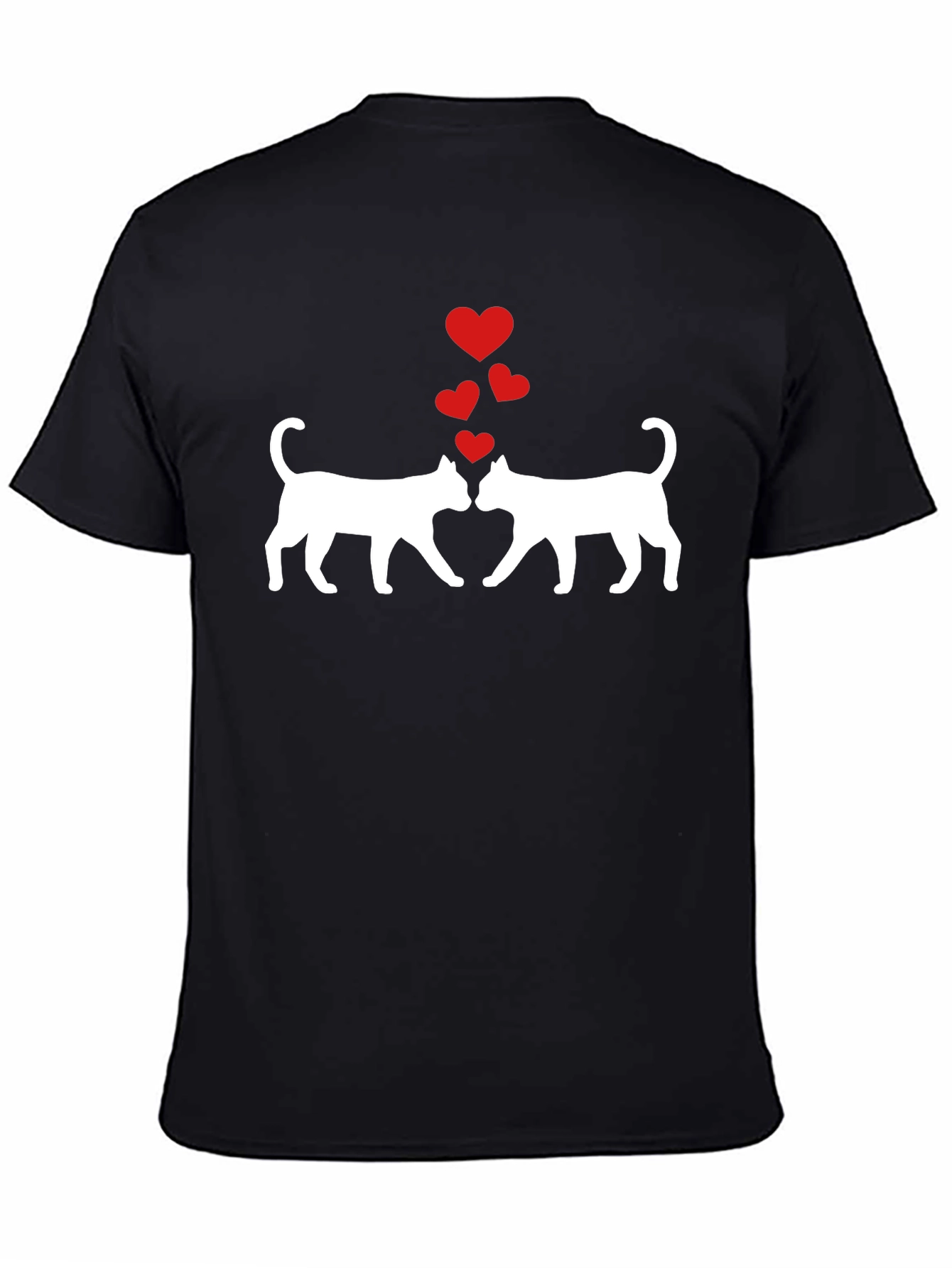 Love Cats Graphic T-Shirt - Black