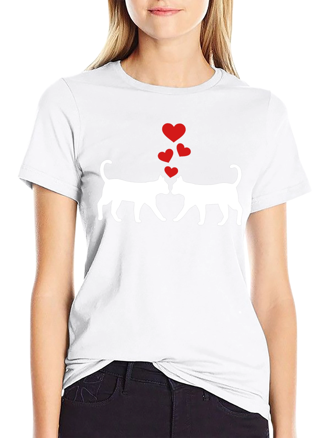 Love Cats Graphic T-Shirt - Black