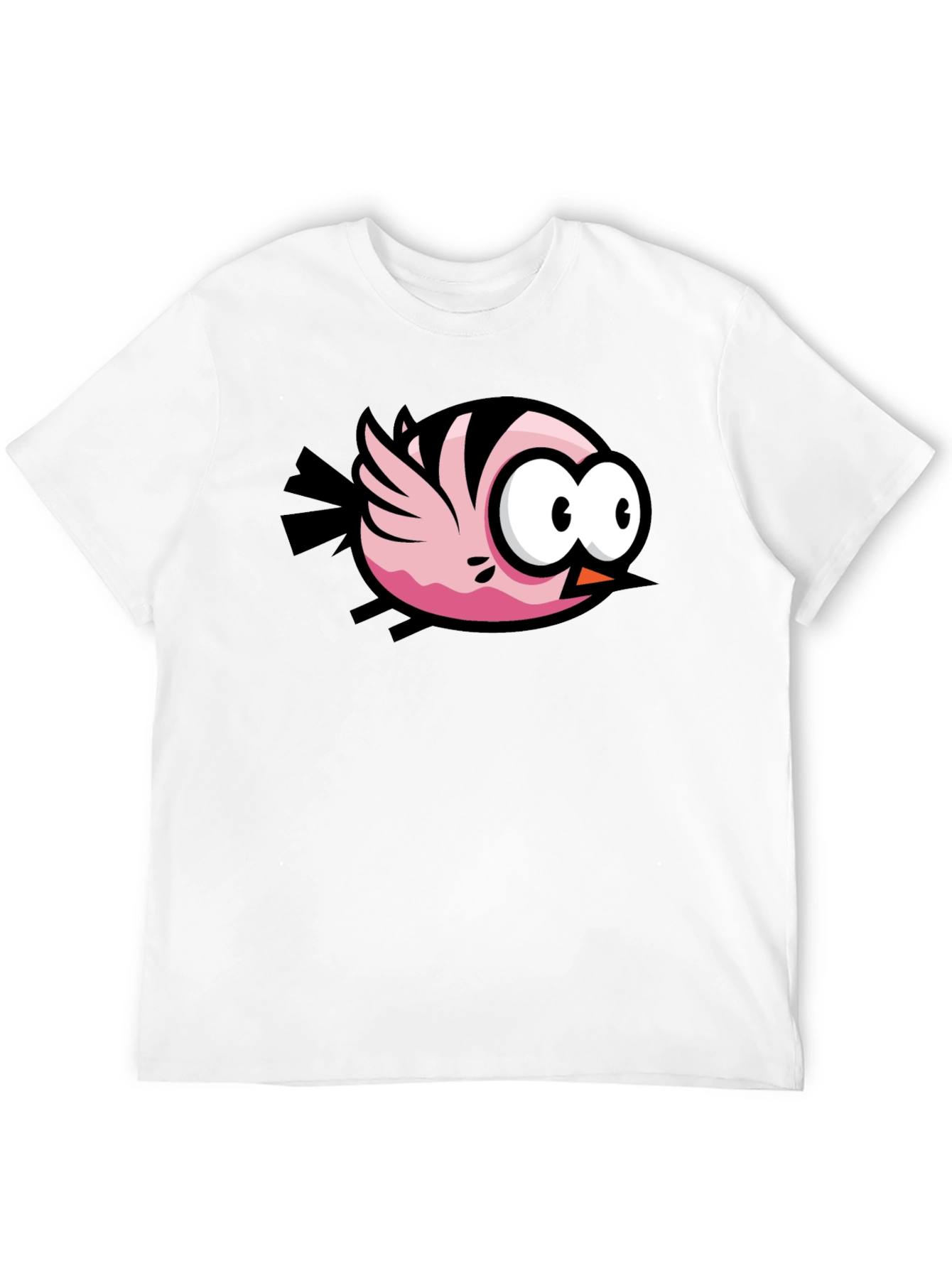 Cartoon Bird Graphic Black T-Shirt