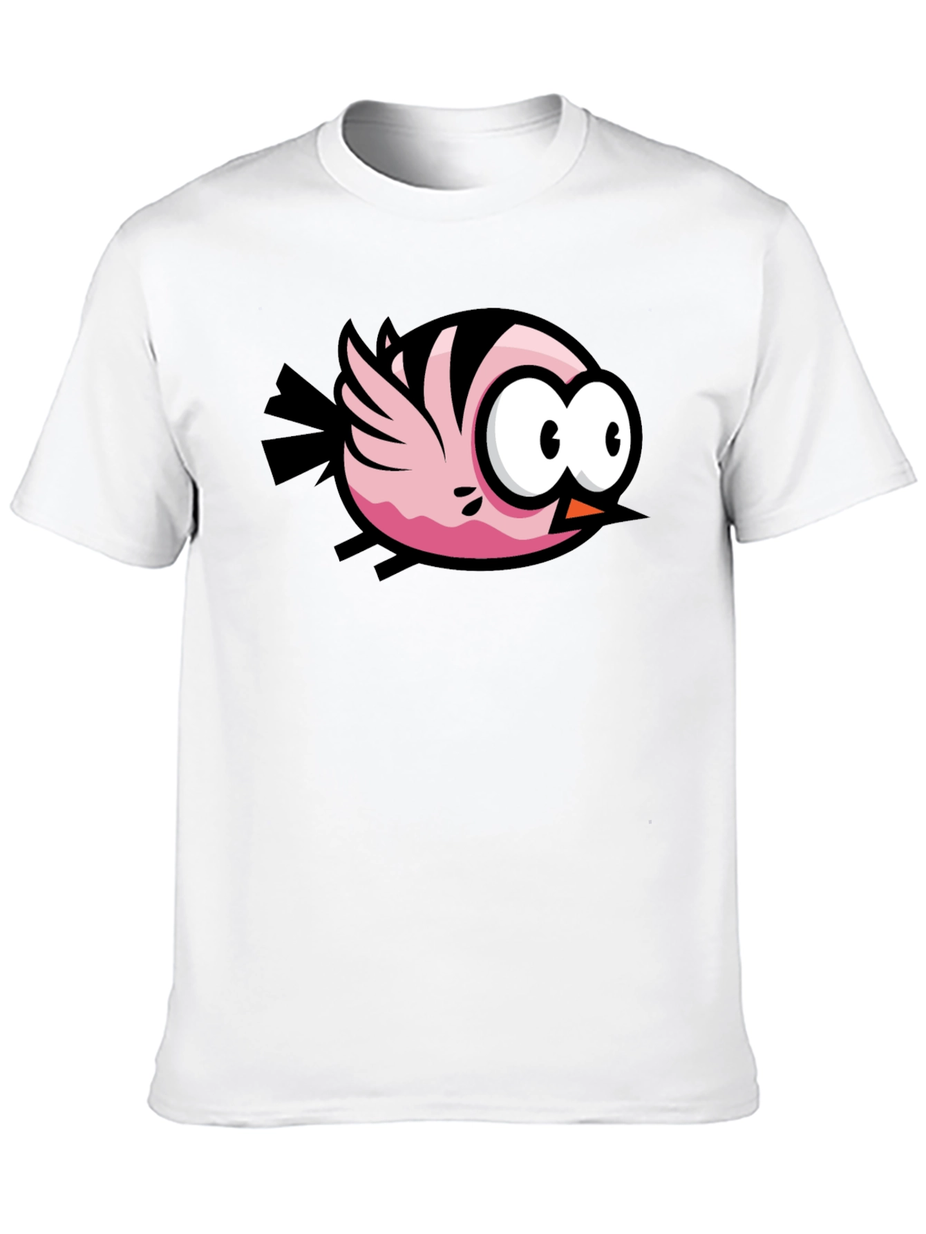 Cartoon Bird Graphic Black T-Shirt
