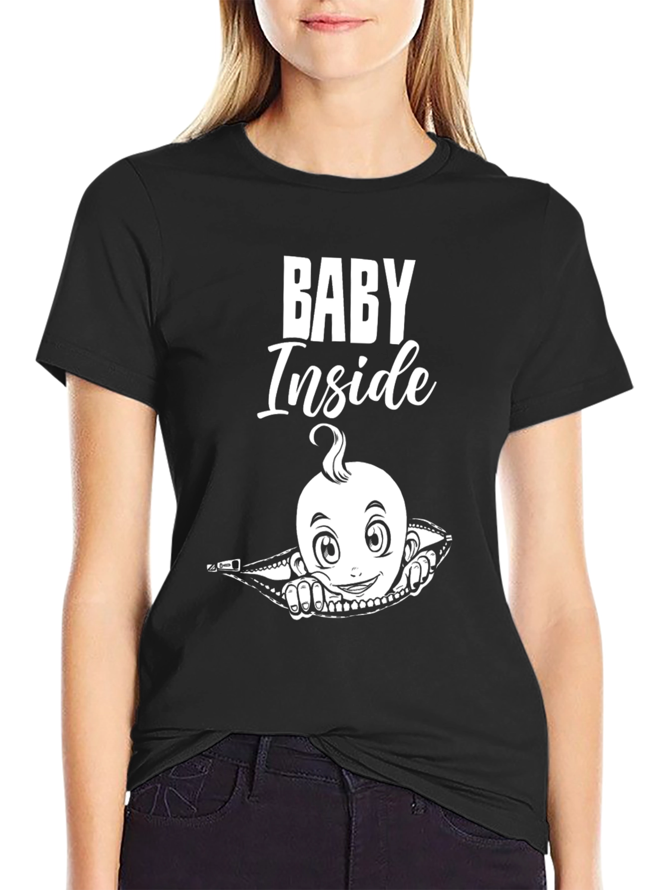 Baby Inside Graphic T-Shirt - Cute Pregnancy Tee