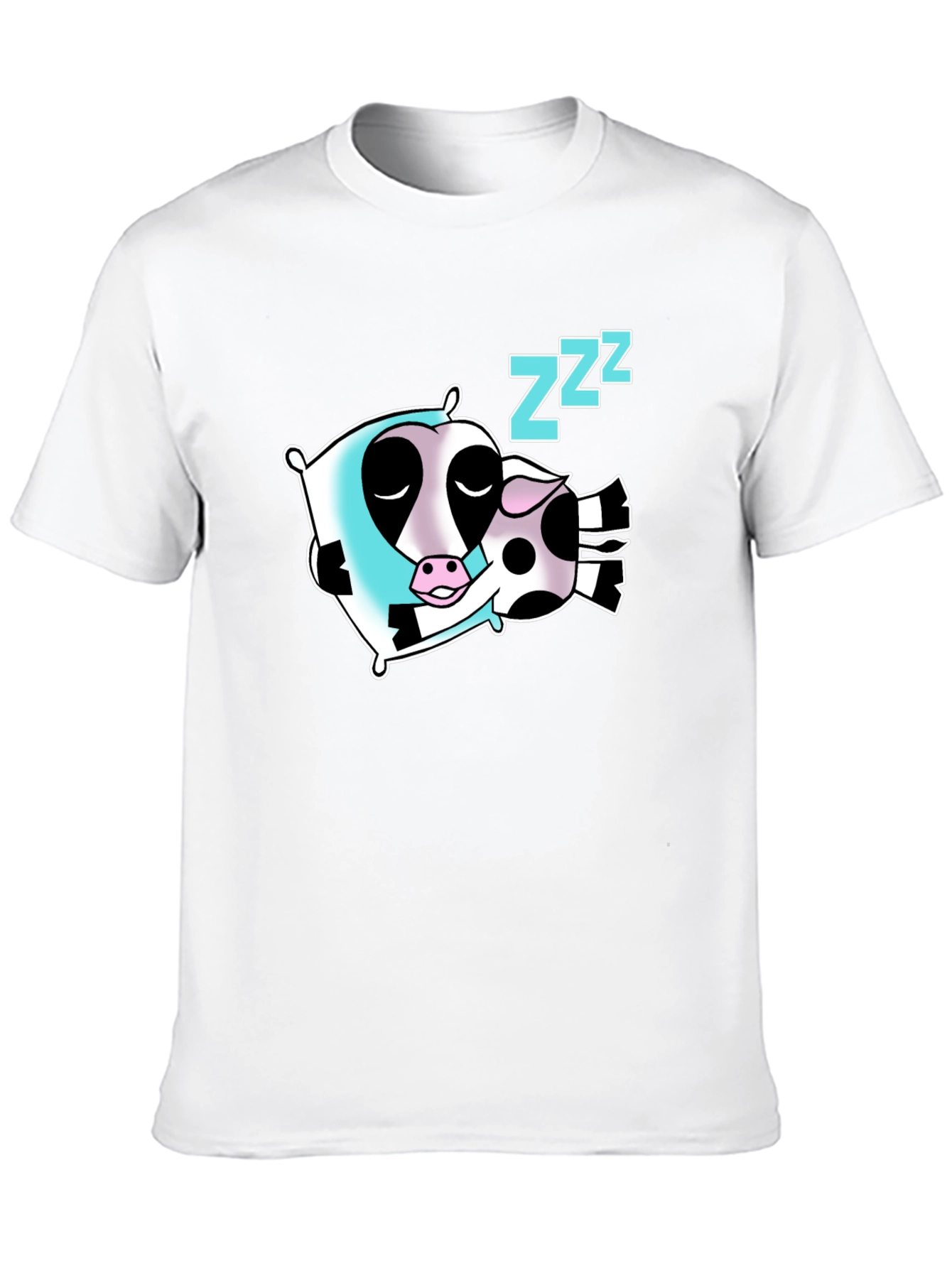 Sleeping Cow Graphic Tee - Soft Cotton Black T-Shirt