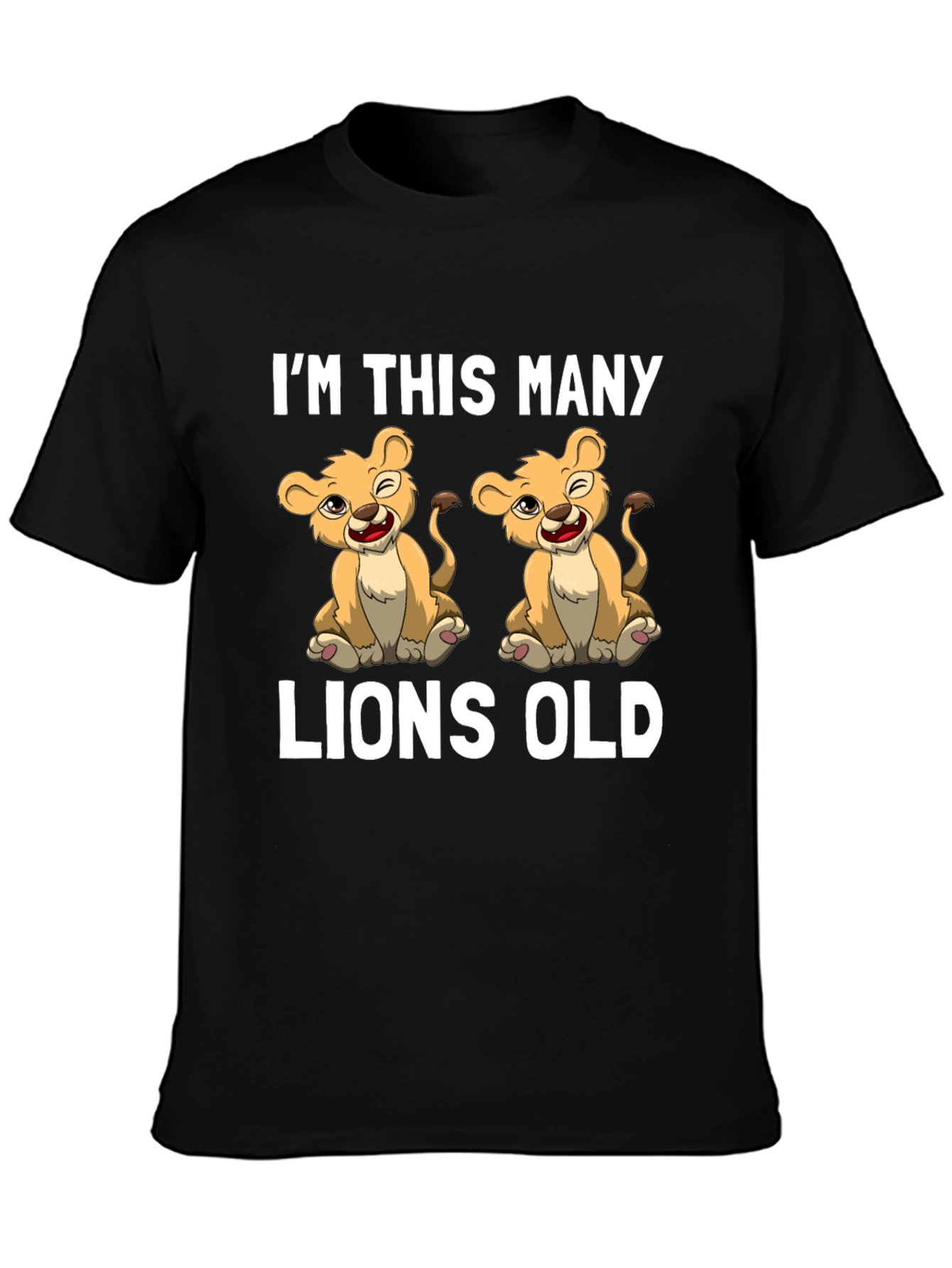 Funny Im This Many Lions Old Black Graphic Tee