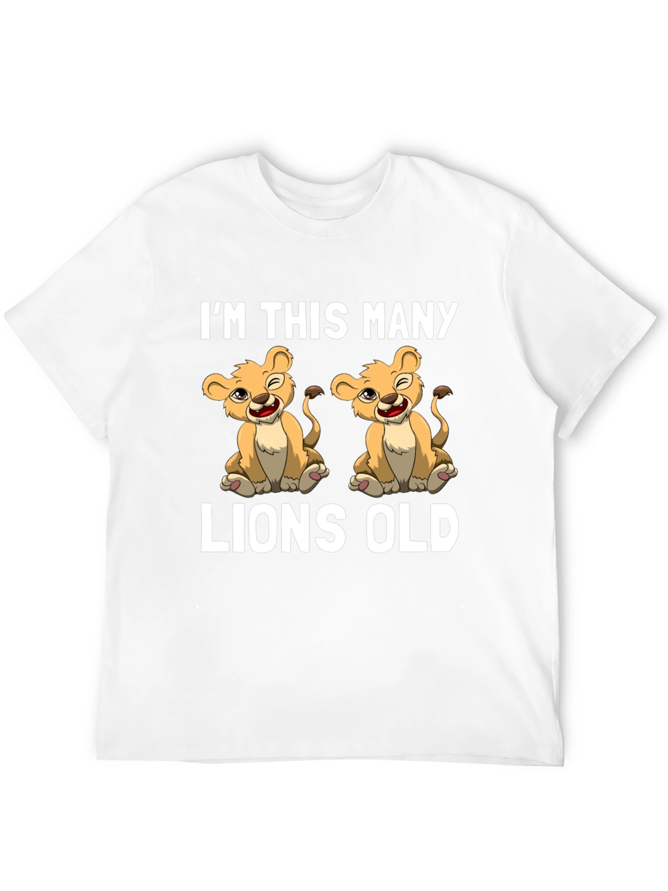 Funny Im This Many Lions Old Black Graphic Tee
