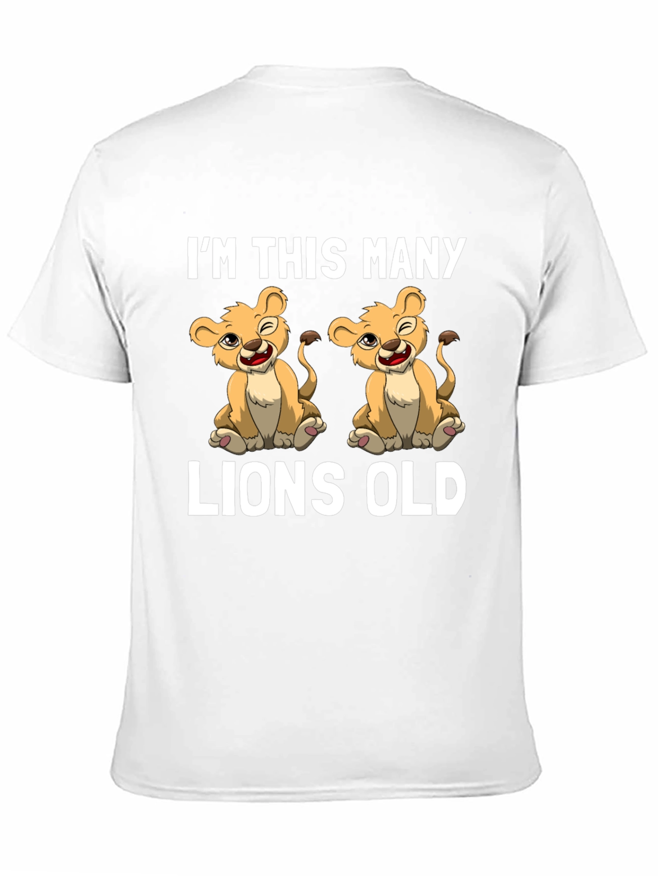 Funny Im This Many Lions Old Black Graphic Tee