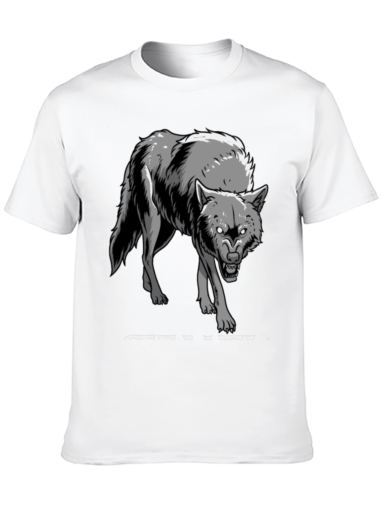 Mens Black Wolf Graphic Tee