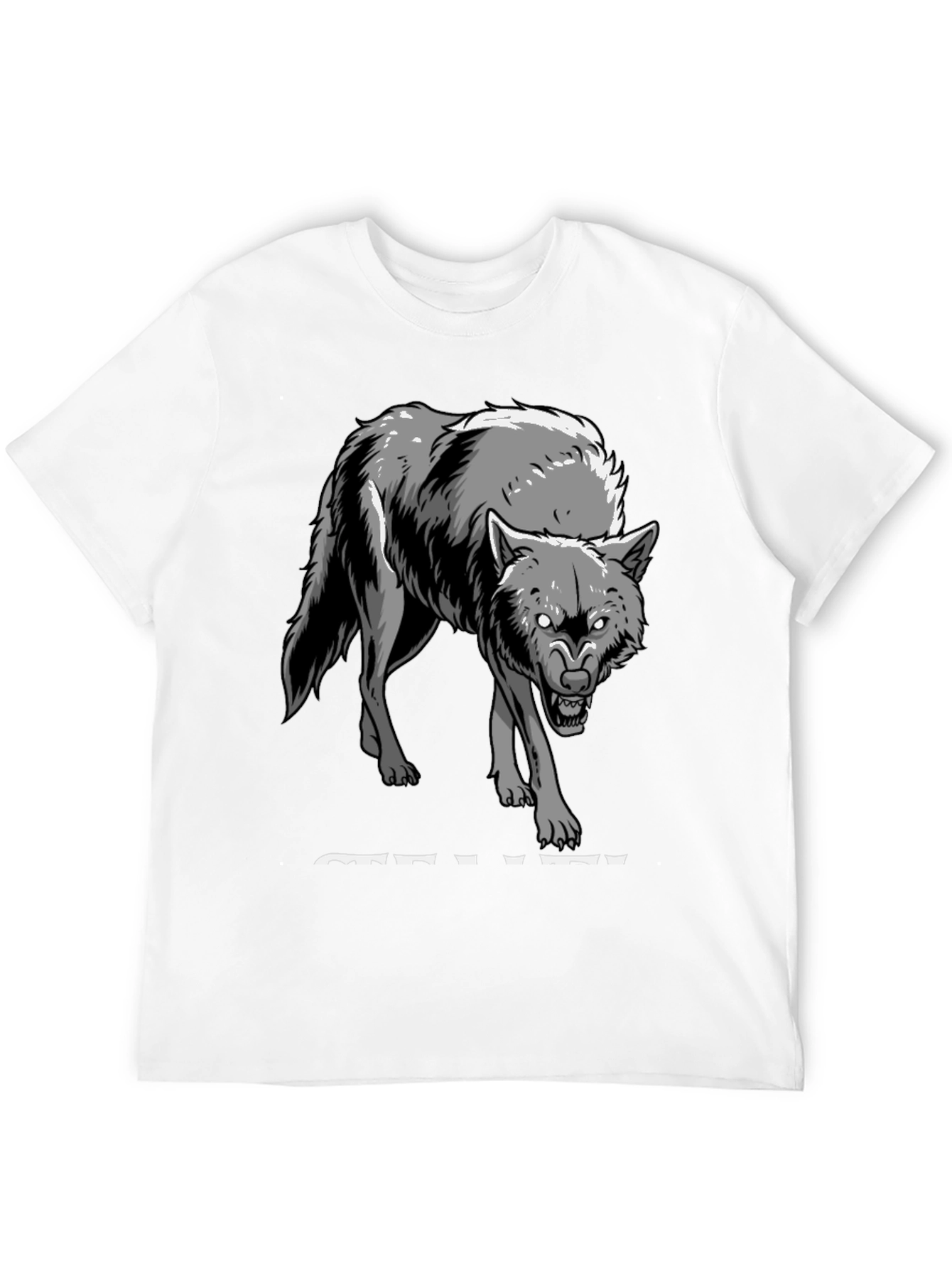 Mens Black Wolf Graphic Tee