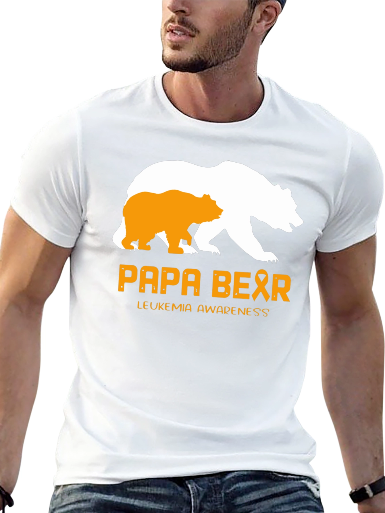 Papa Bear Leukemia Awareness T-Shirt