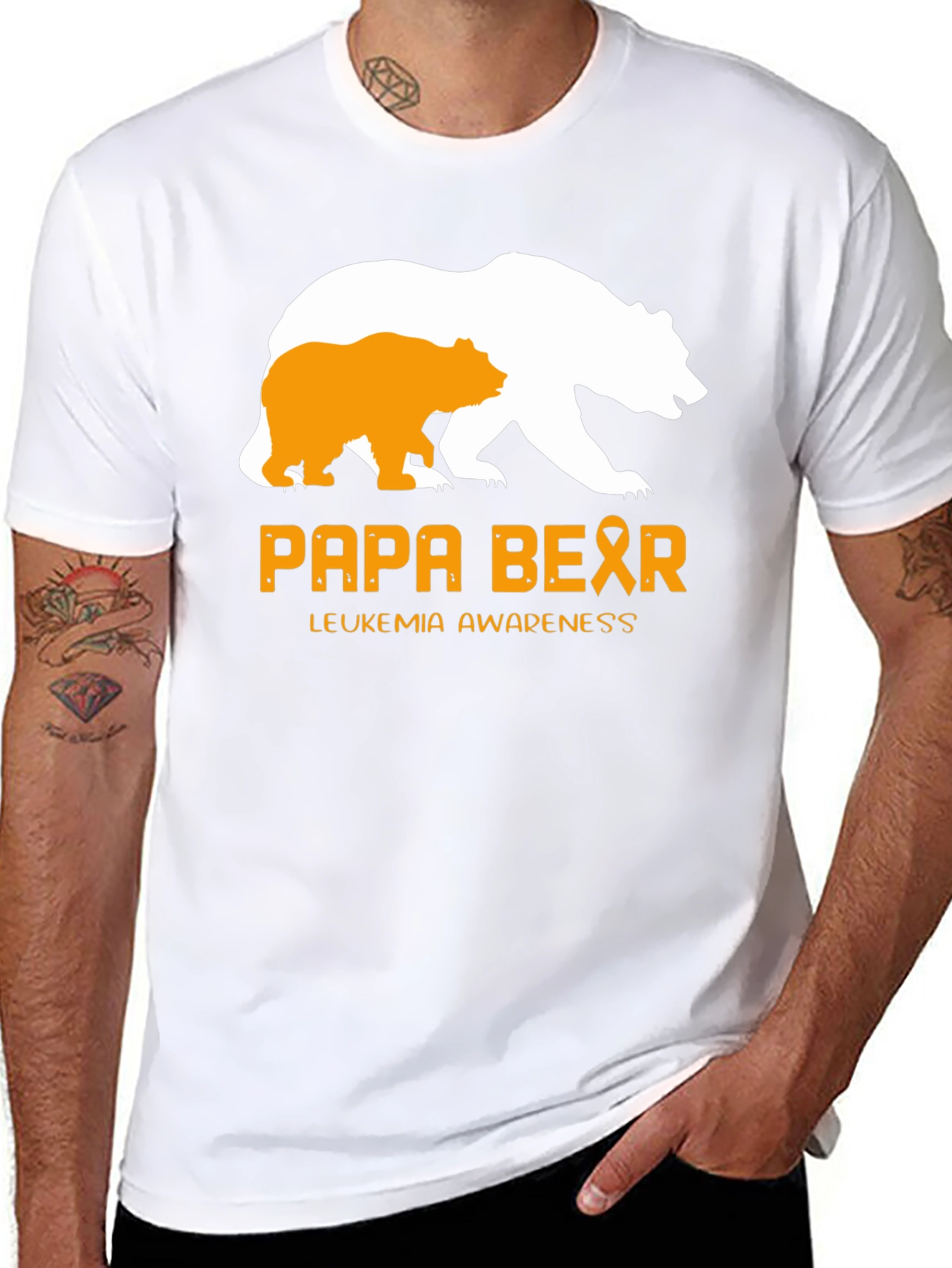 Papa Bear Leukemia Awareness T-Shirt