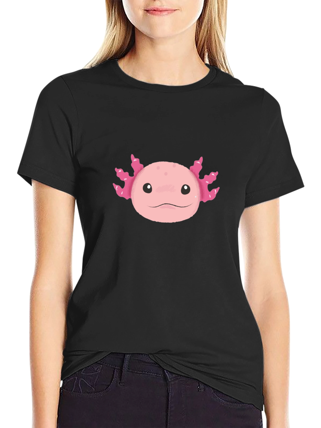 Axolotl Graphic Tee - Black Unisex T-Shirt