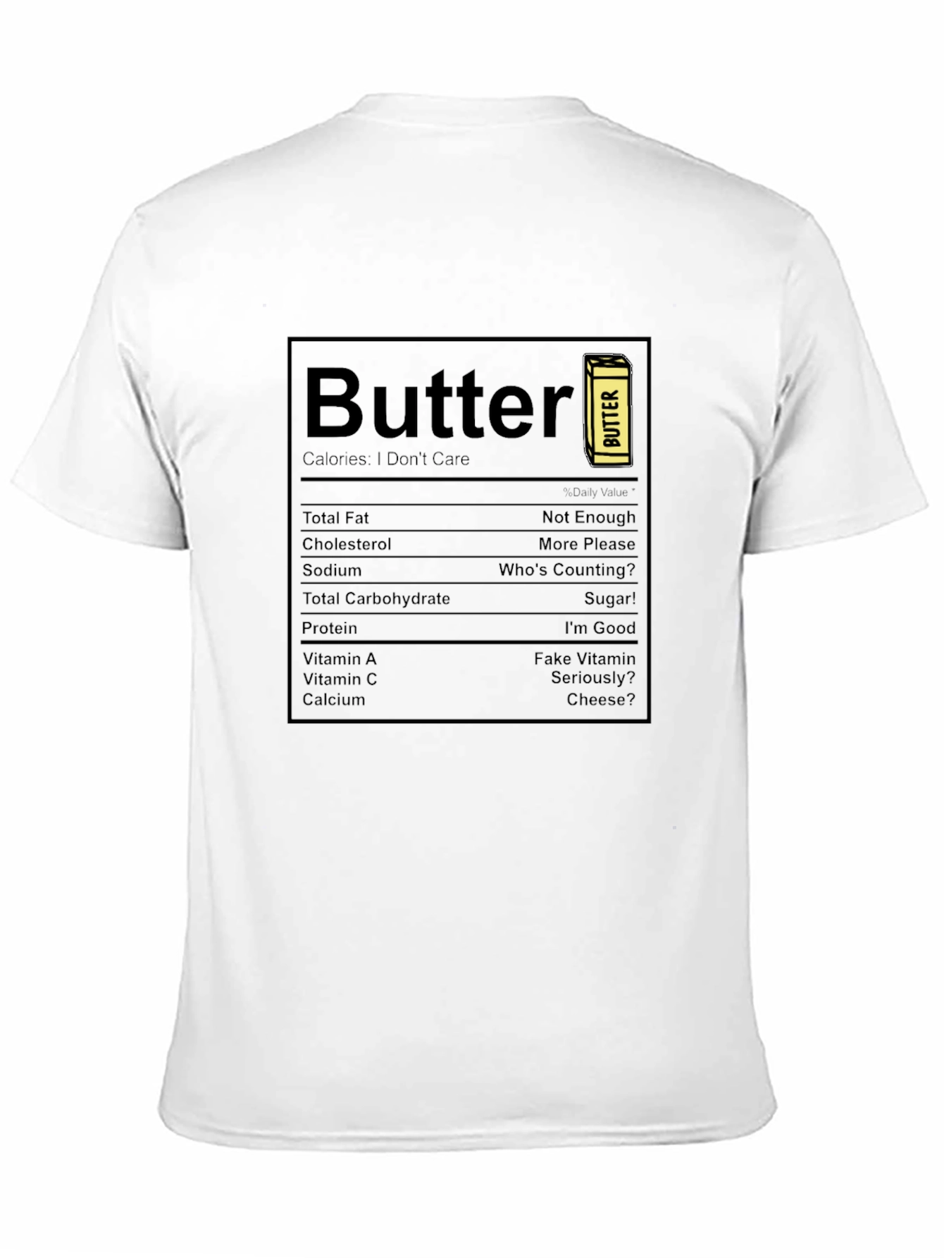 Butter Nutrition Facts Graphic Tee - Black