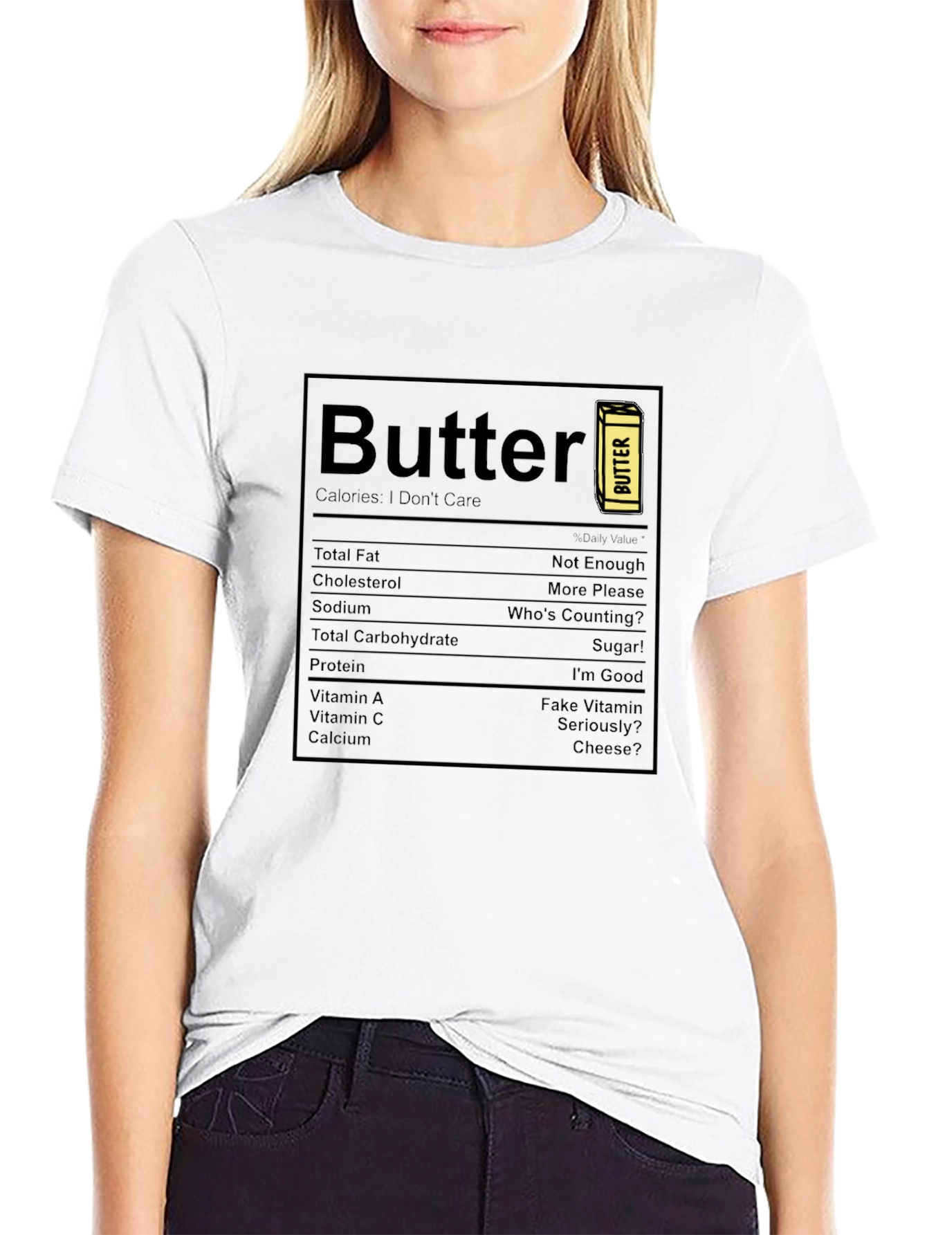 Butter Nutrition Facts Graphic Tee - Black
