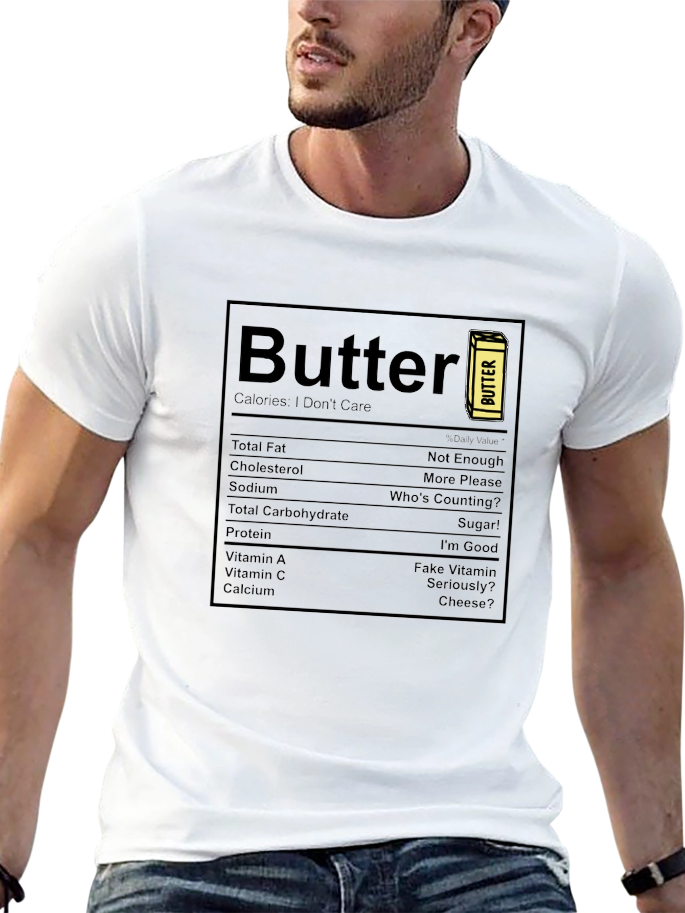 Butter Nutrition Facts Graphic Tee - Black
