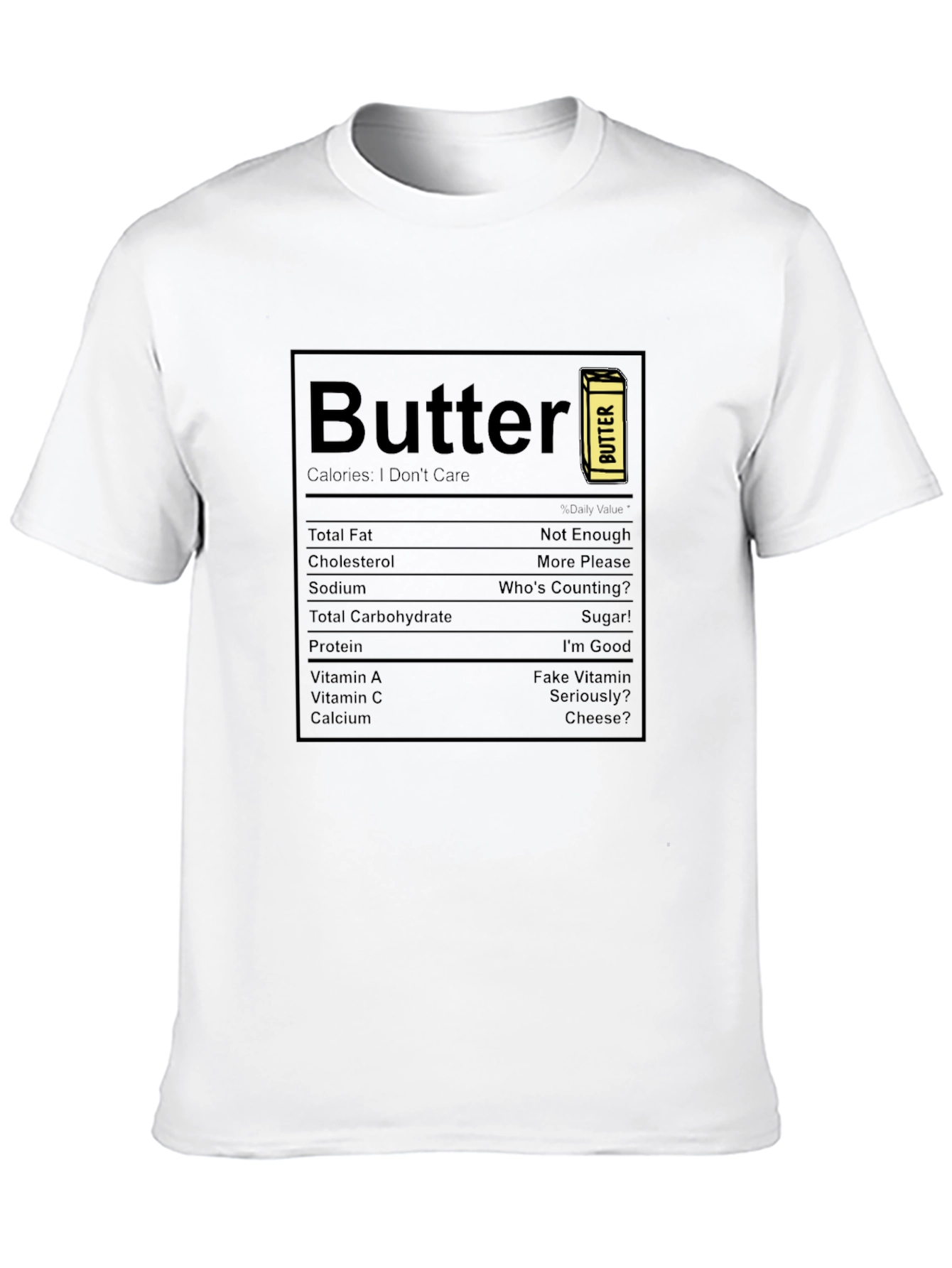 Butter Nutrition Facts Graphic Tee - Black
