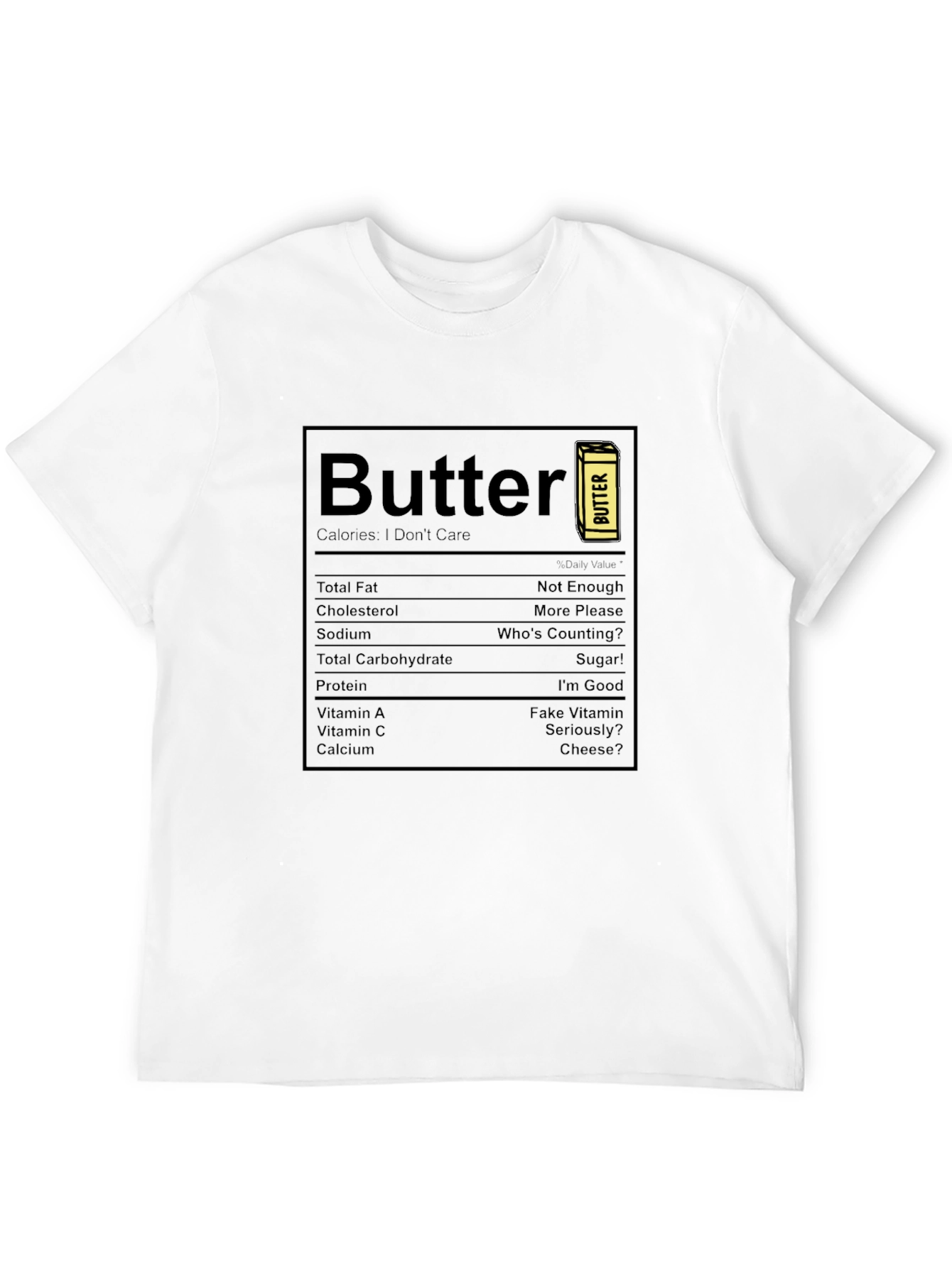 Butter Nutrition Facts Graphic Tee - Black