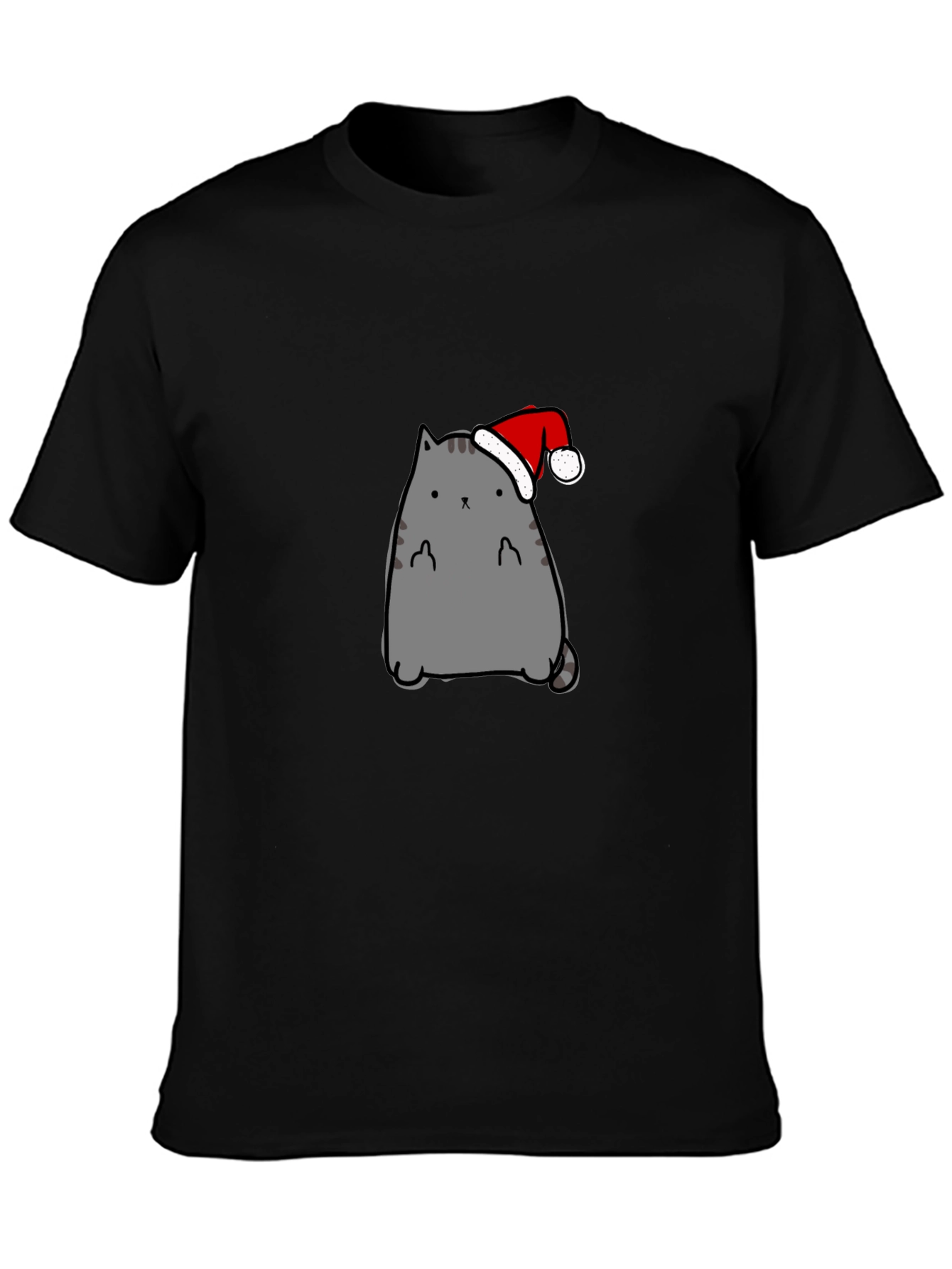 Festive Cat Graphic Tee - Holiday Fun!
