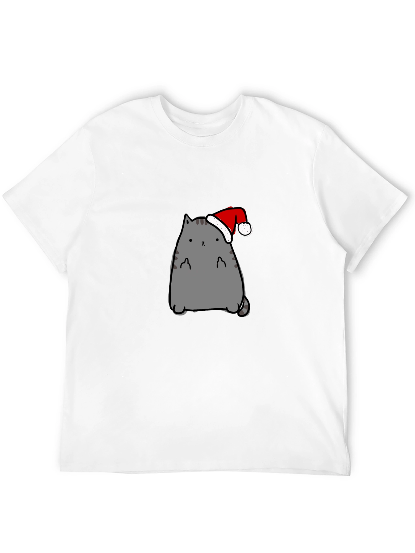Festive Cat Graphic Tee - Holiday Fun!