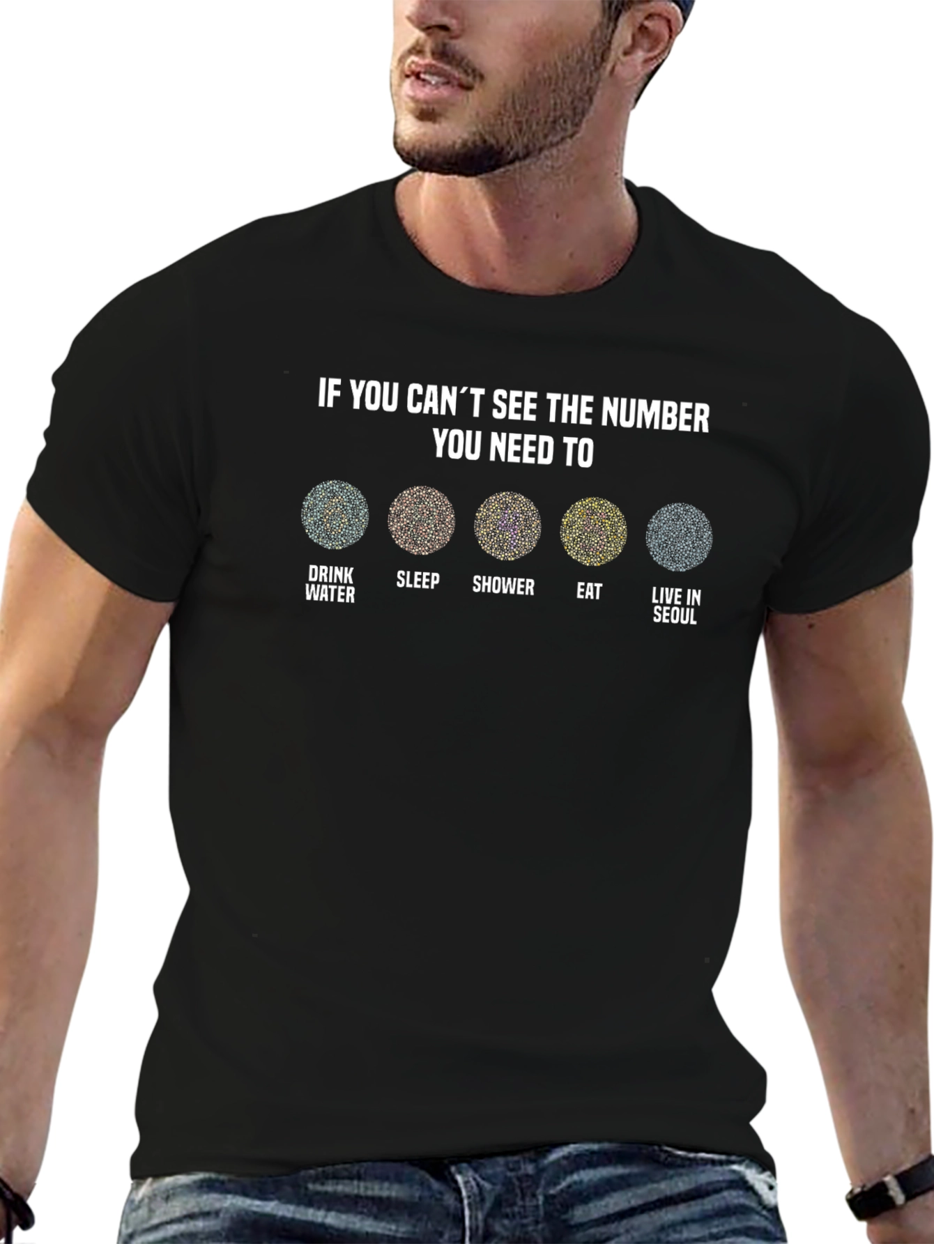 Illusion Number T-Shirt - Drink Sleep Shower Eat Seoul