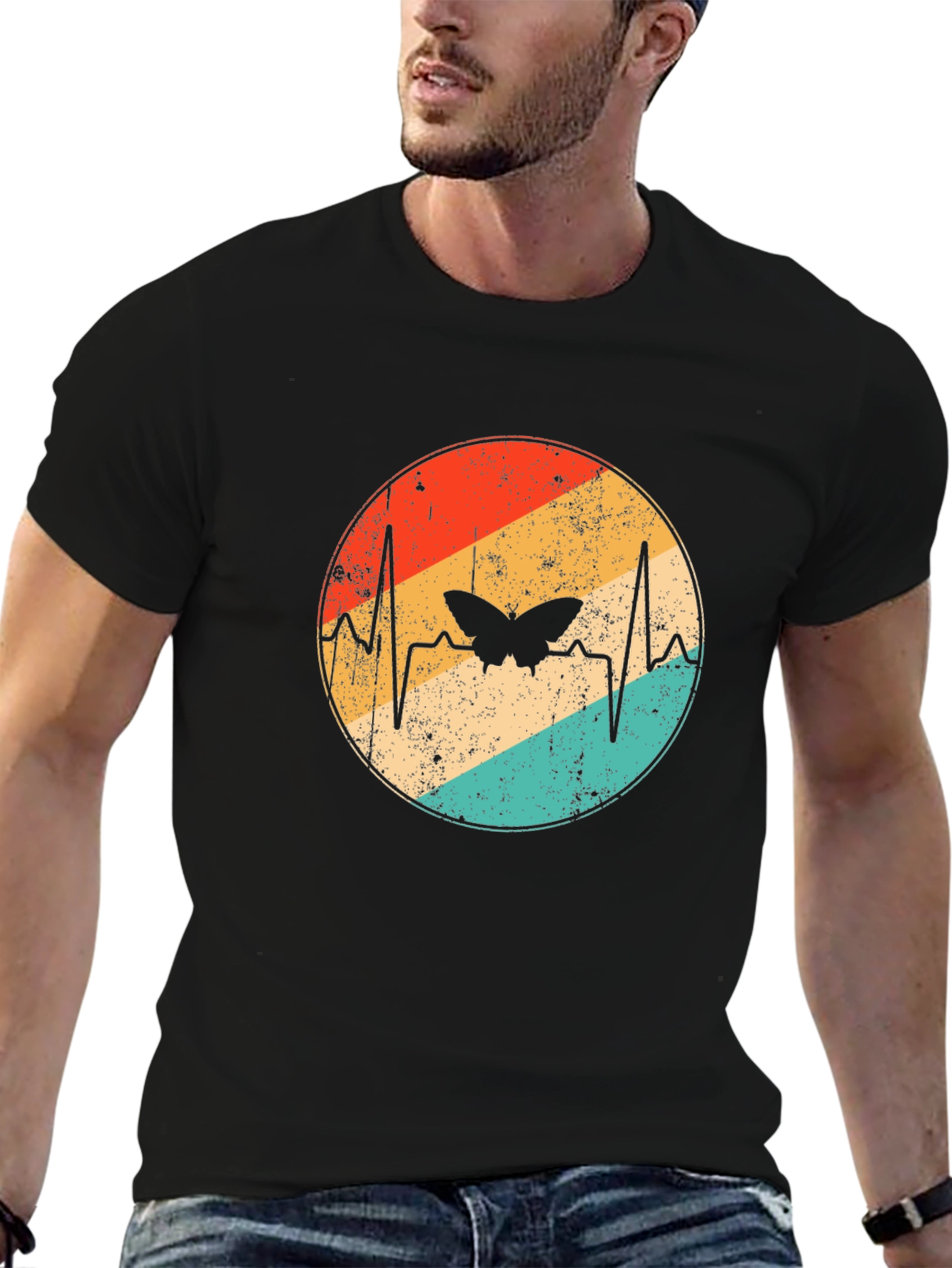 Butterfly Heartbeat Retro Graphic Tee