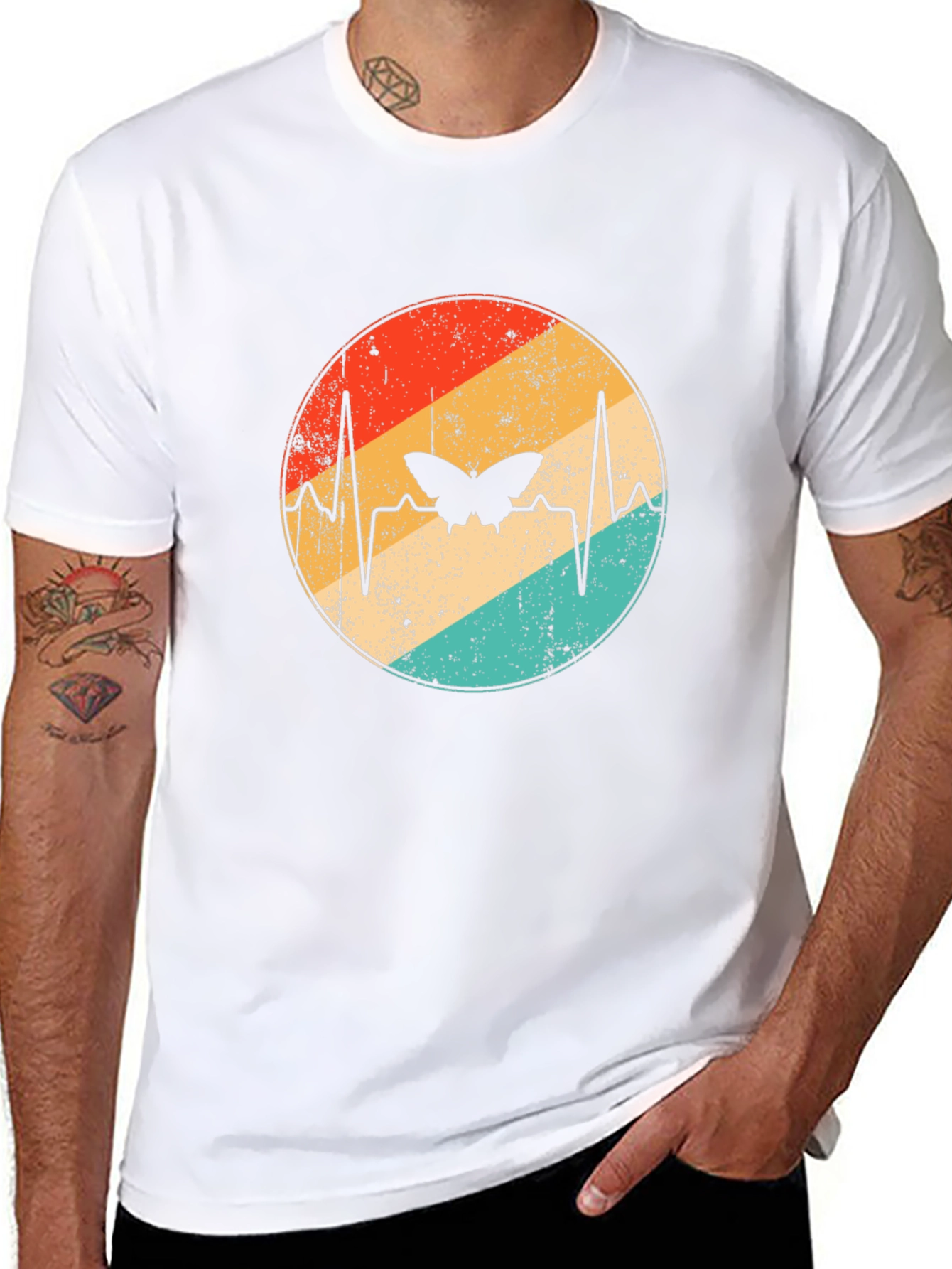 Butterfly Heartbeat Retro Graphic Tee