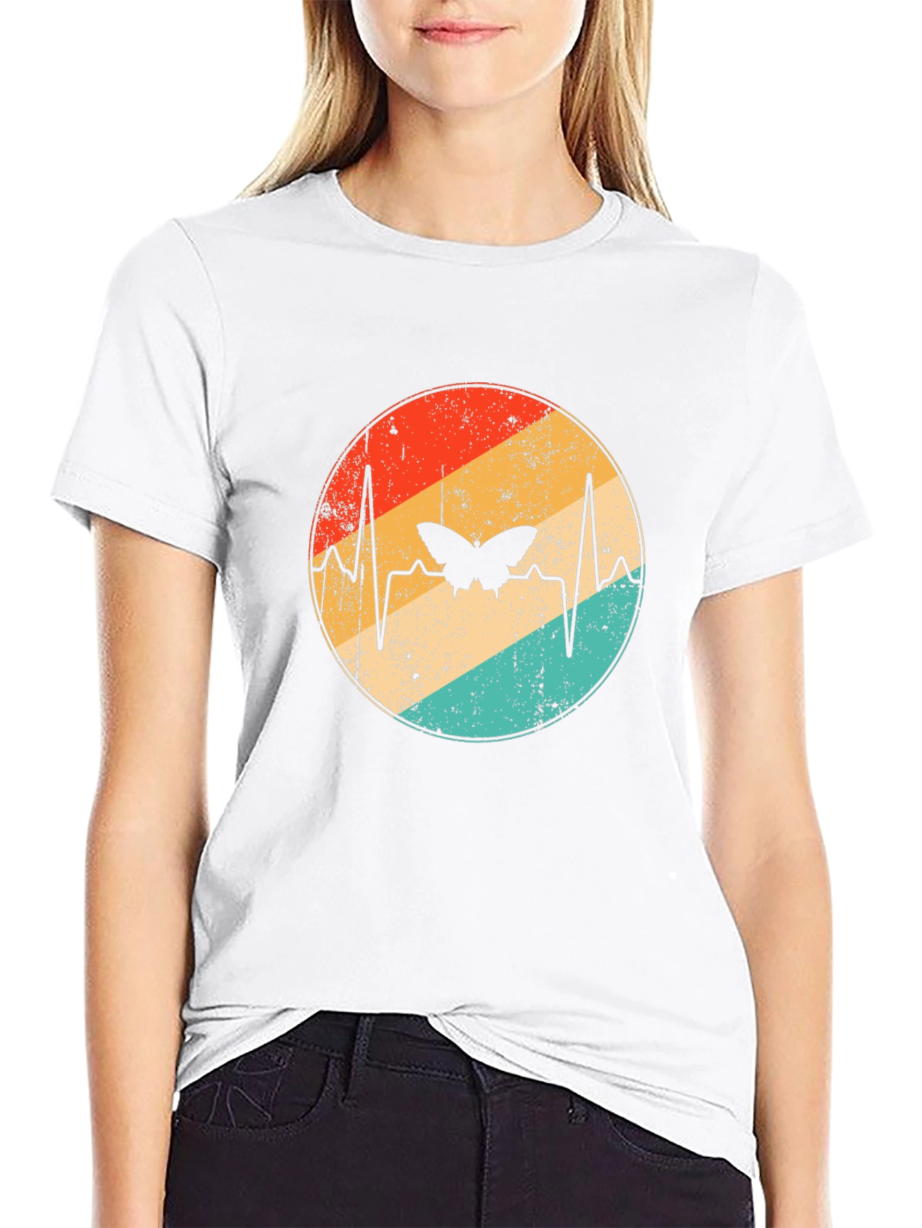 Butterfly Heartbeat Retro Graphic Tee