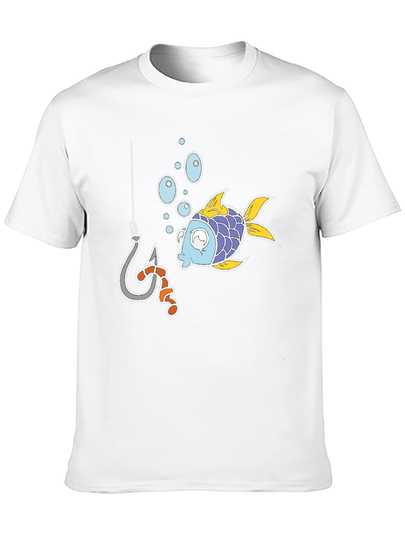 Funny Fish Hook Cartoon Graphic Tee