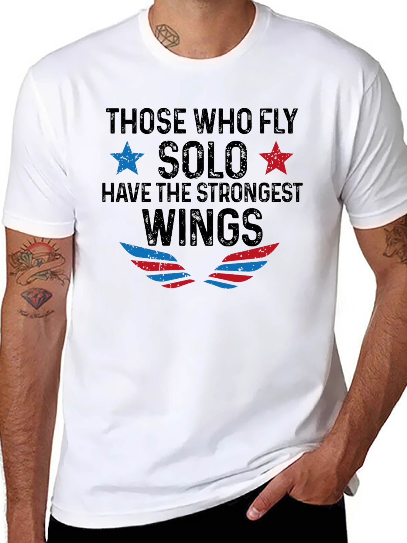Solo Wings T-Shirt - Fly Solo Strongest Wings