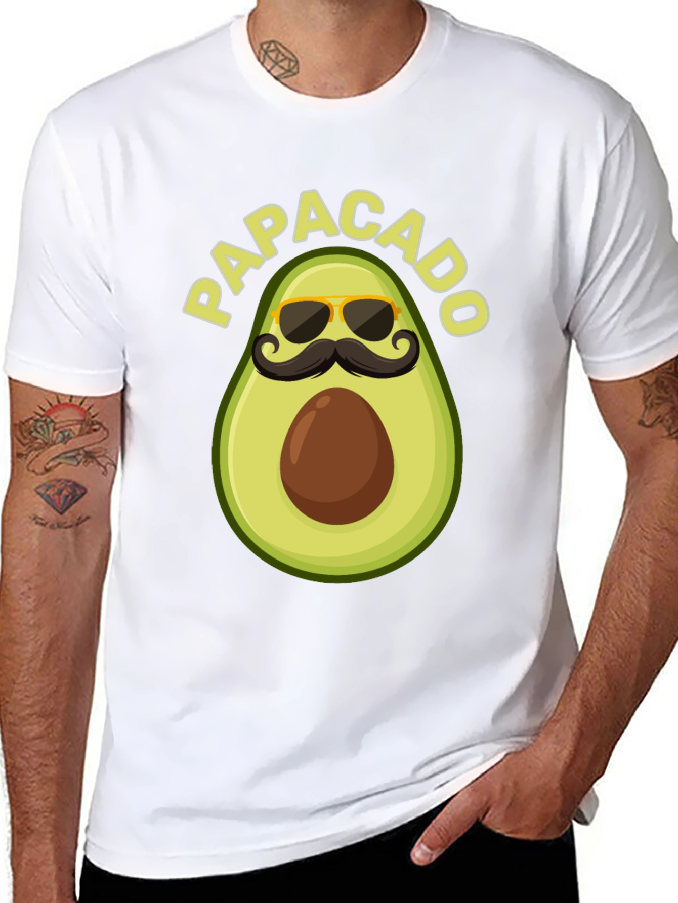 Papacado Graphic Tee - Funny Fathers Day Avocado T-Shirt