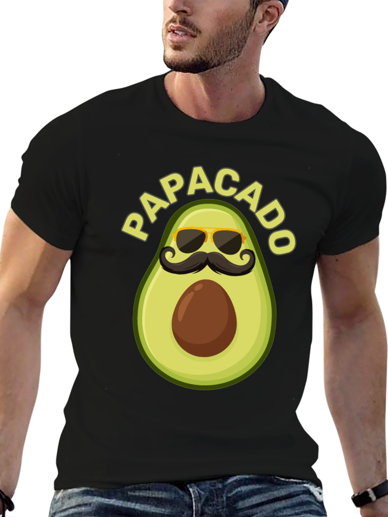 Papacado Graphic Tee - Funny Fathers Day Avocado T-Shirt