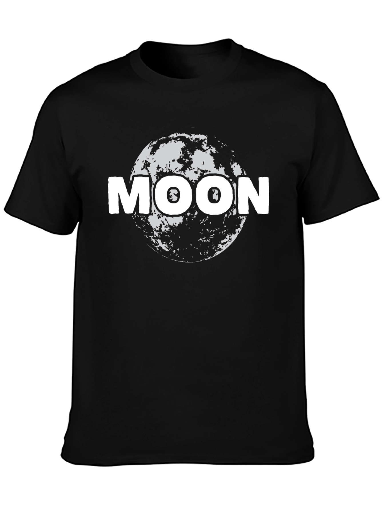 Moon Graphic Black T-Shirt - Space Design