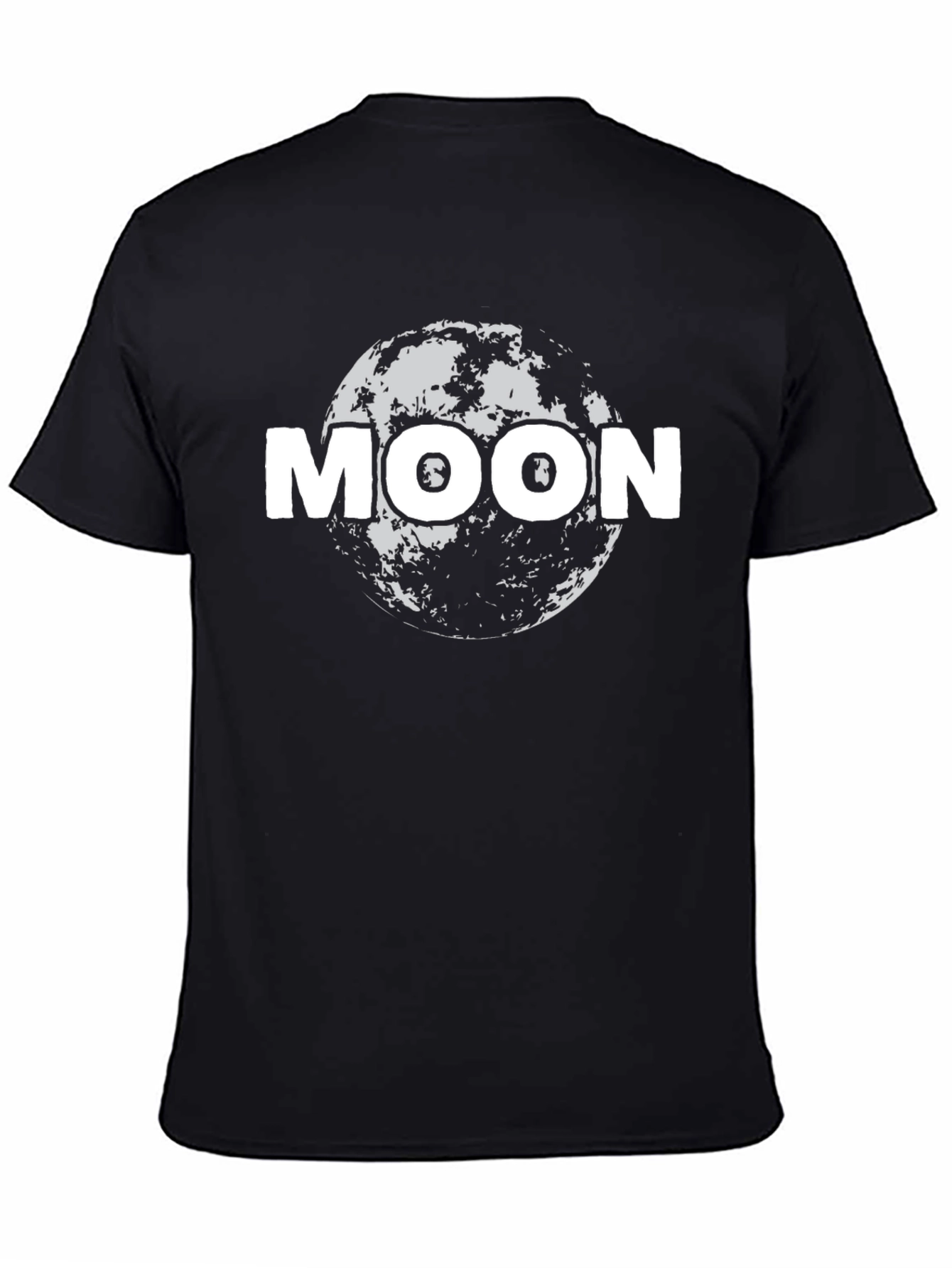 Moon Graphic Black T-Shirt - Space Design