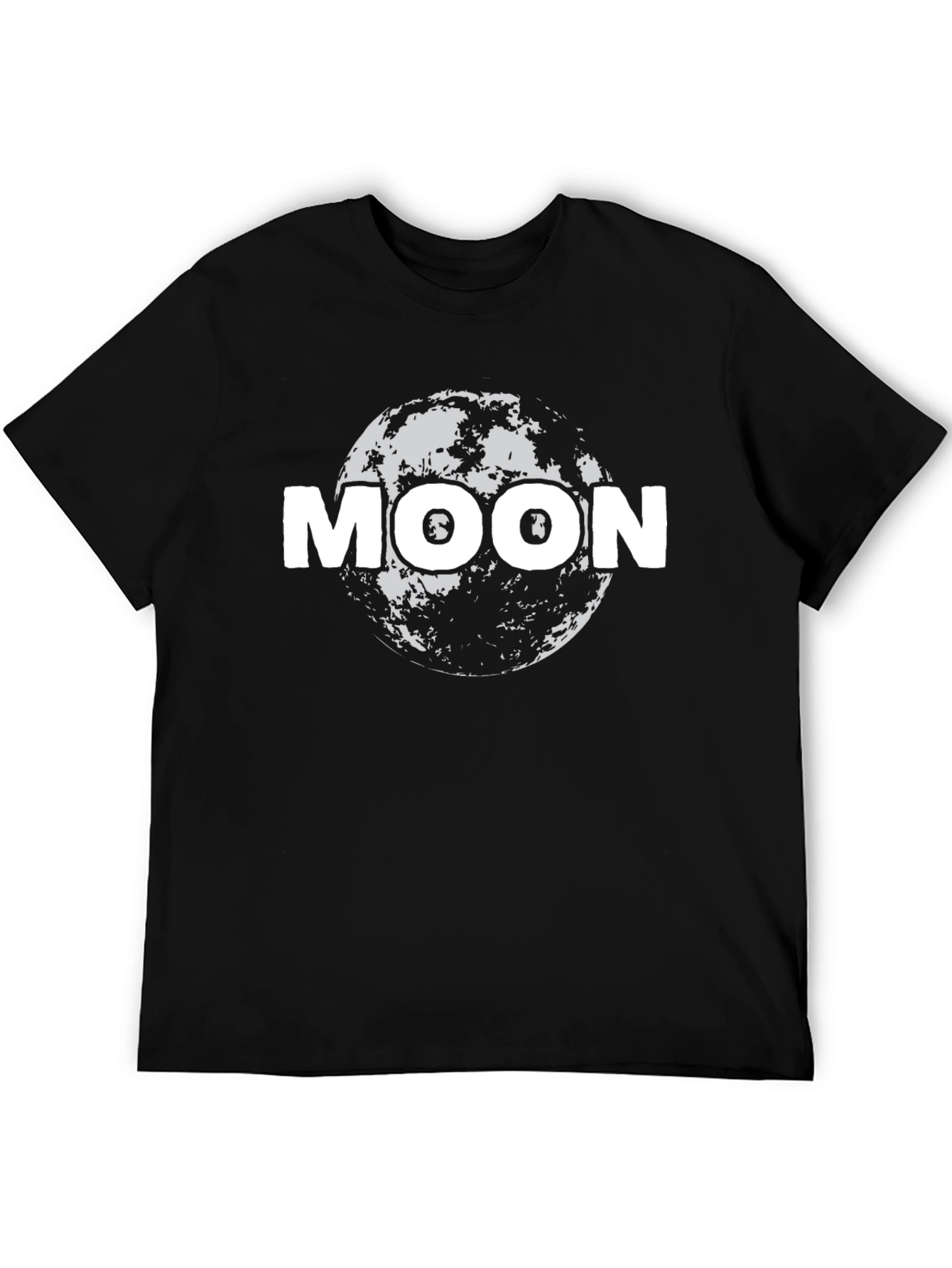 Moon Graphic Black T-Shirt - Space Design