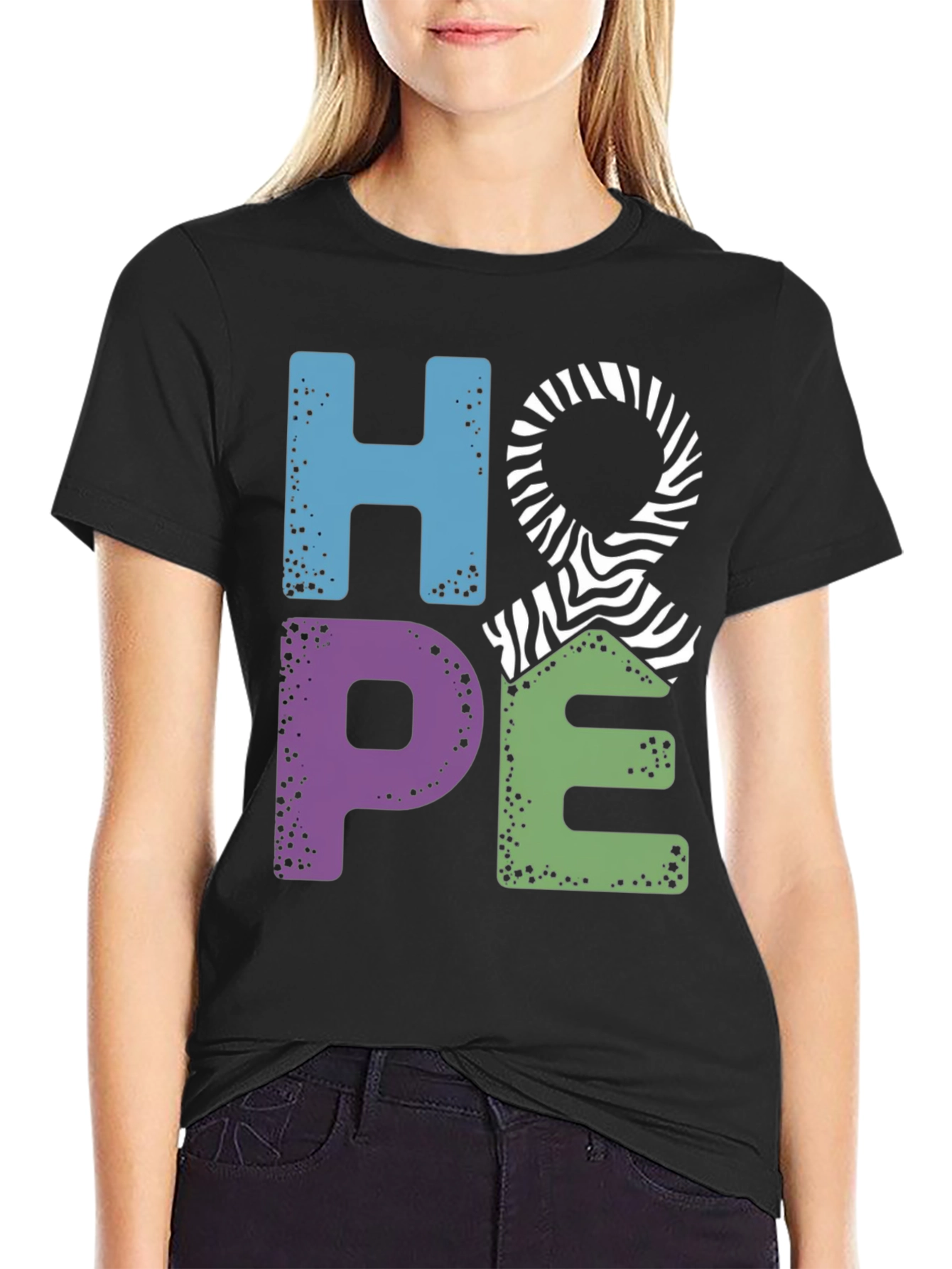 Hope Zebra Print T-Shirt: Mental Health Awareness Tee
