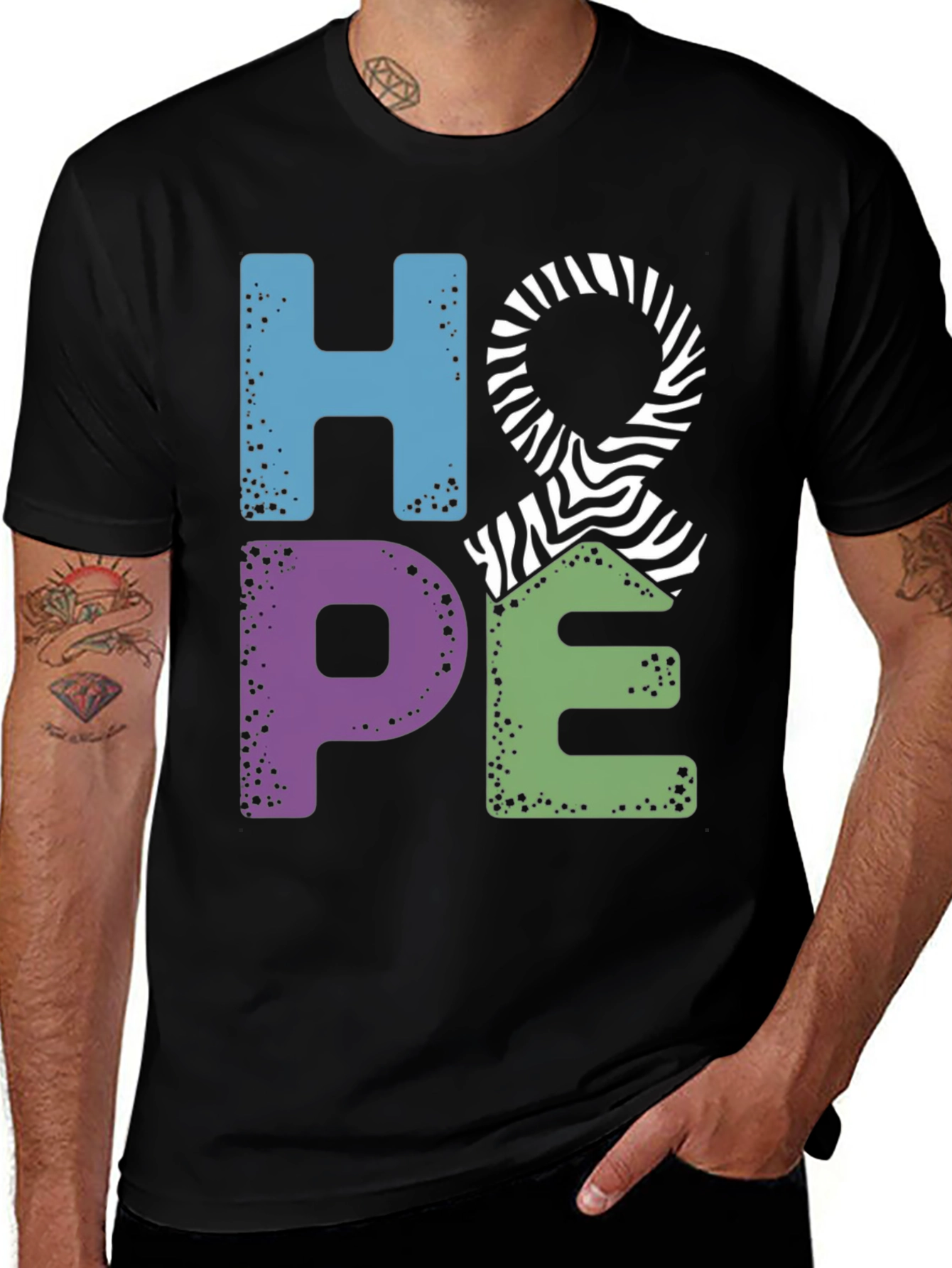 Hope Zebra Print T-Shirt: Mental Health Awareness Tee